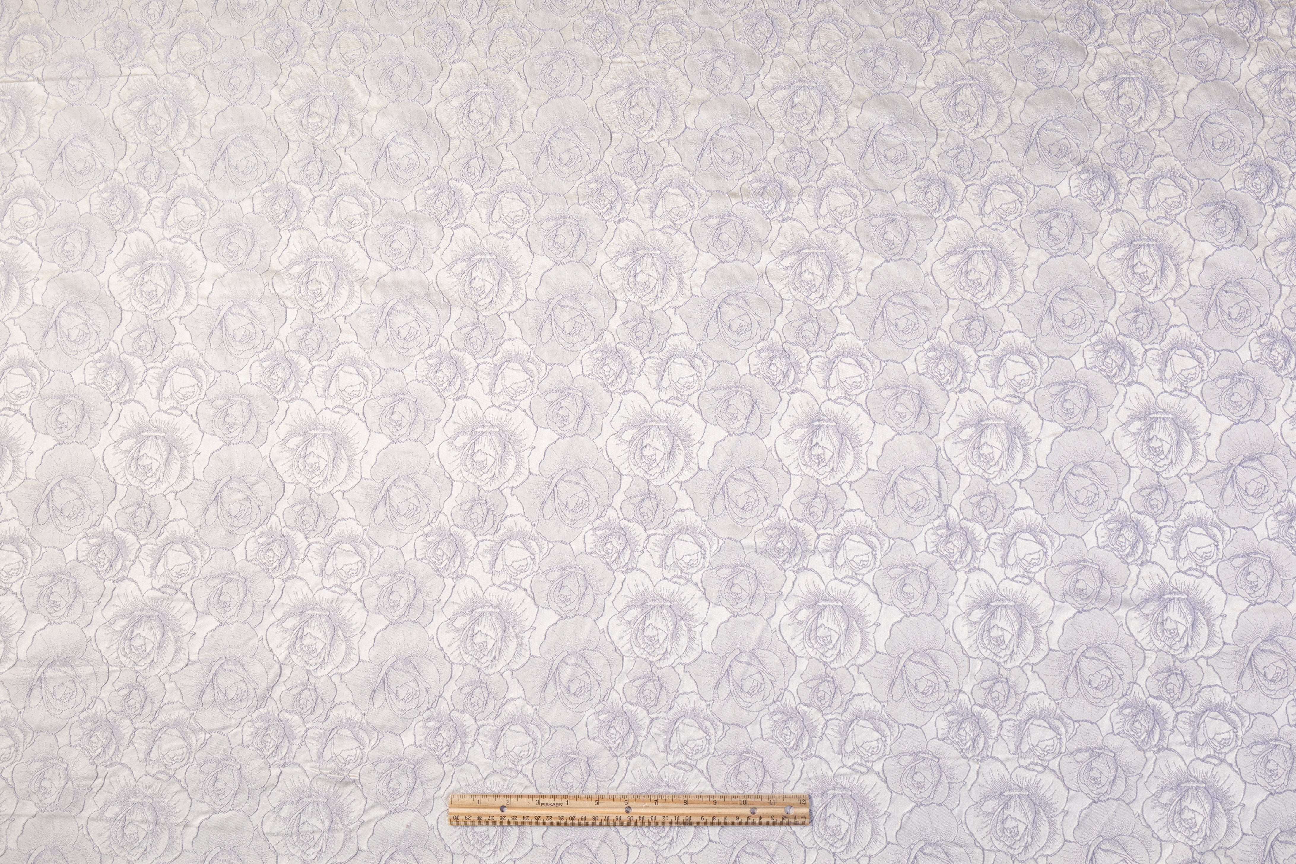 Rose Floral Brocade - Cool Gray
