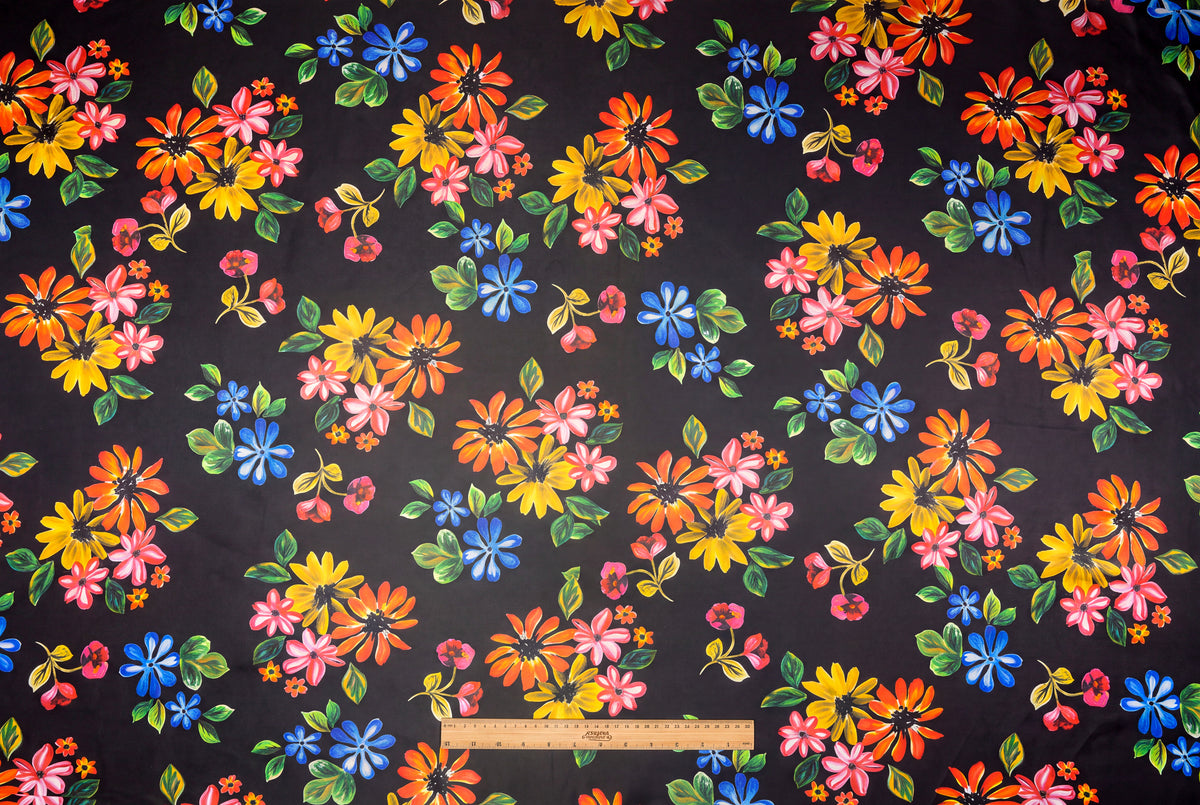 Floral Italian Silk Lamé - Multicolor