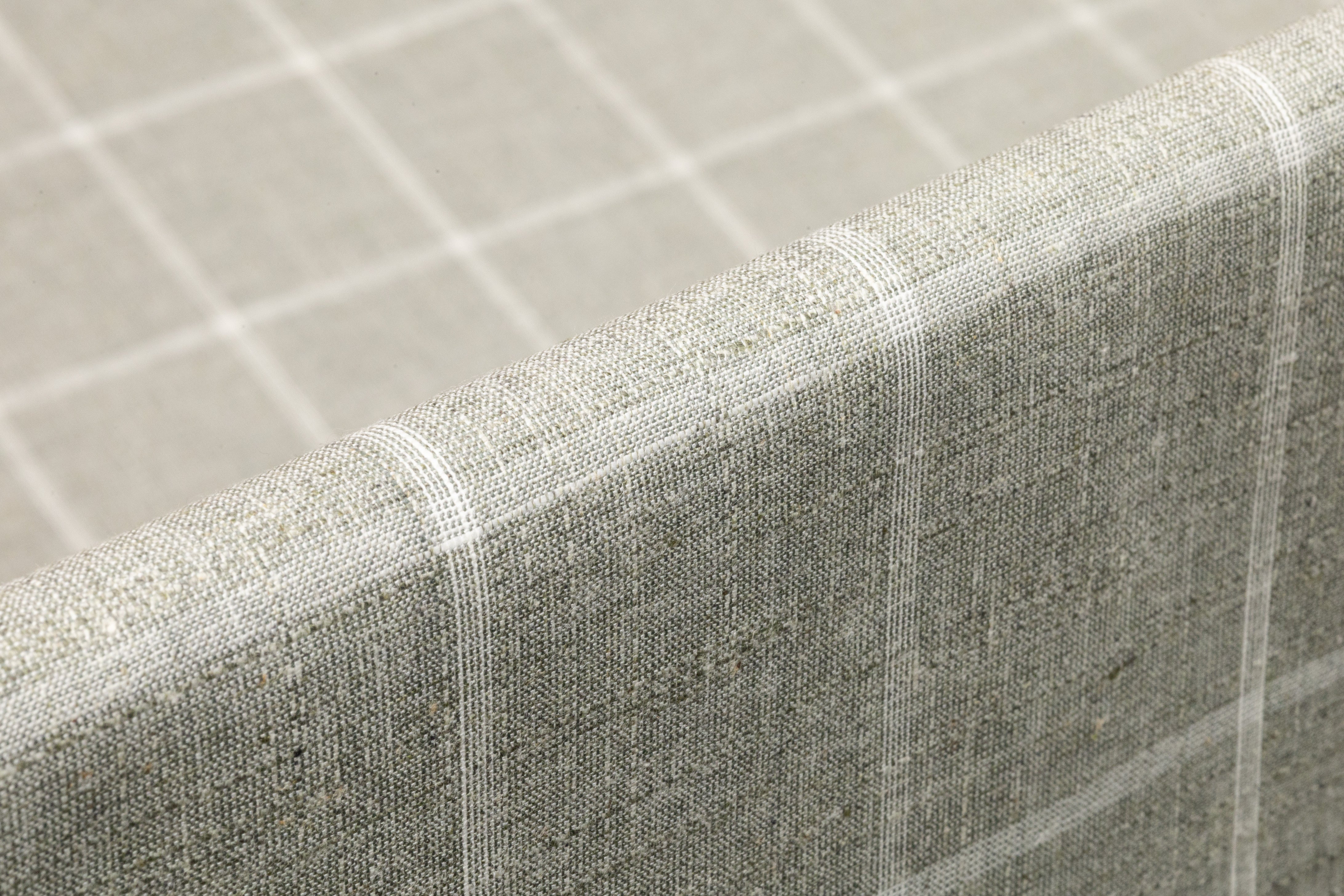Windowpane Italian Cotton Linen Wool Suiting - Sage Green