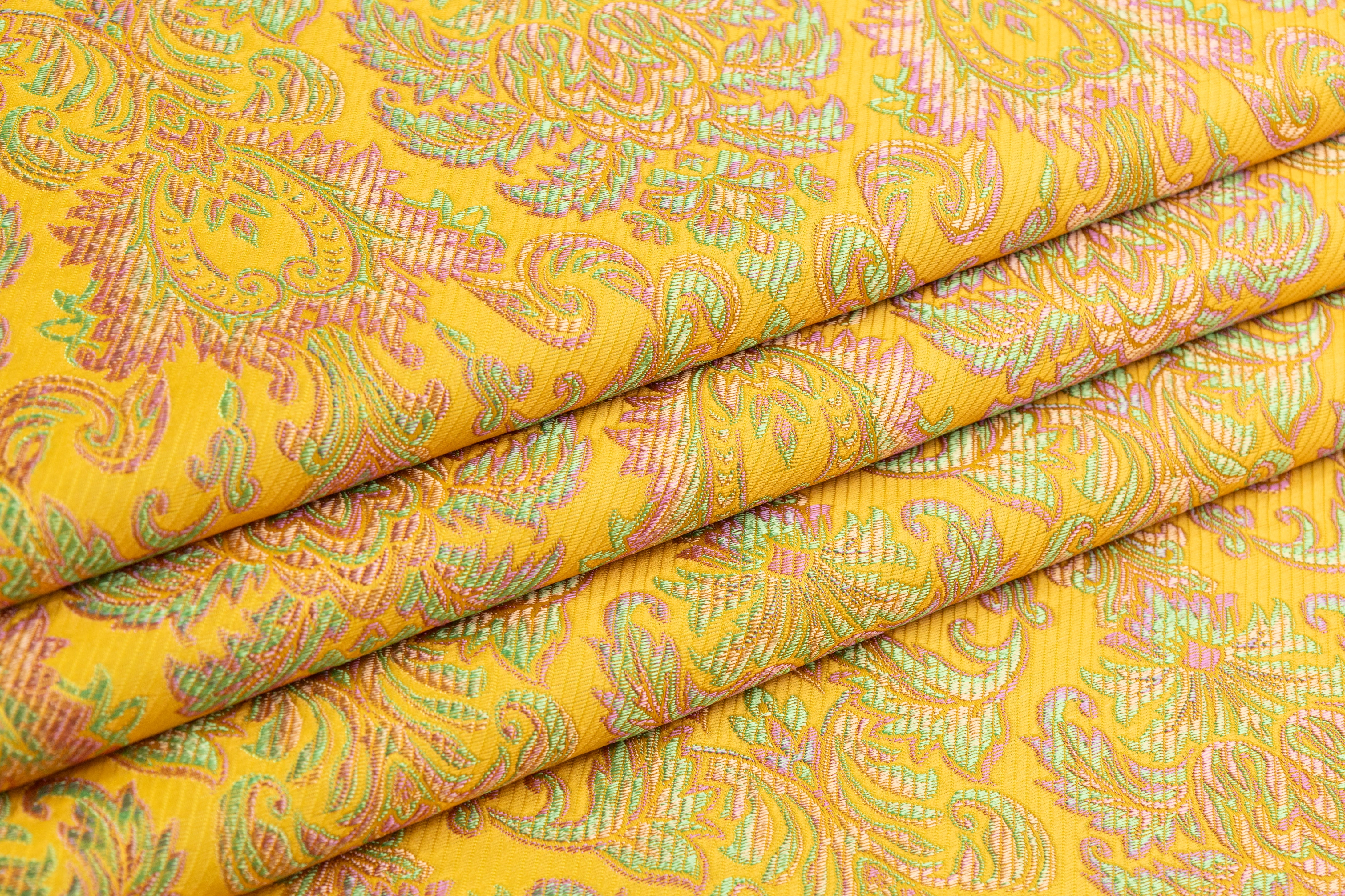 Italian Damask Brocade - Yellow / Green