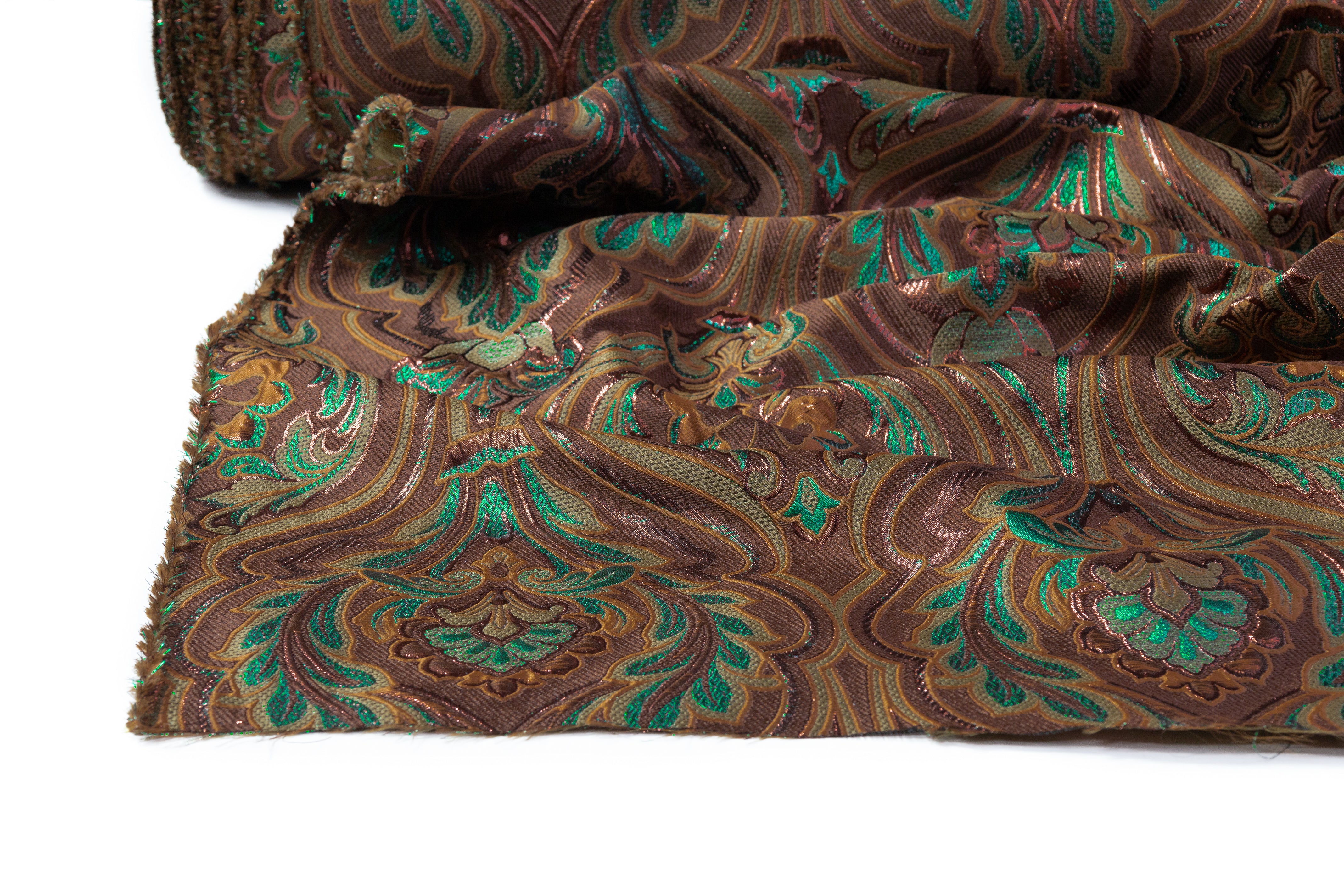 Italian Damask Brocade - Brown / Green
