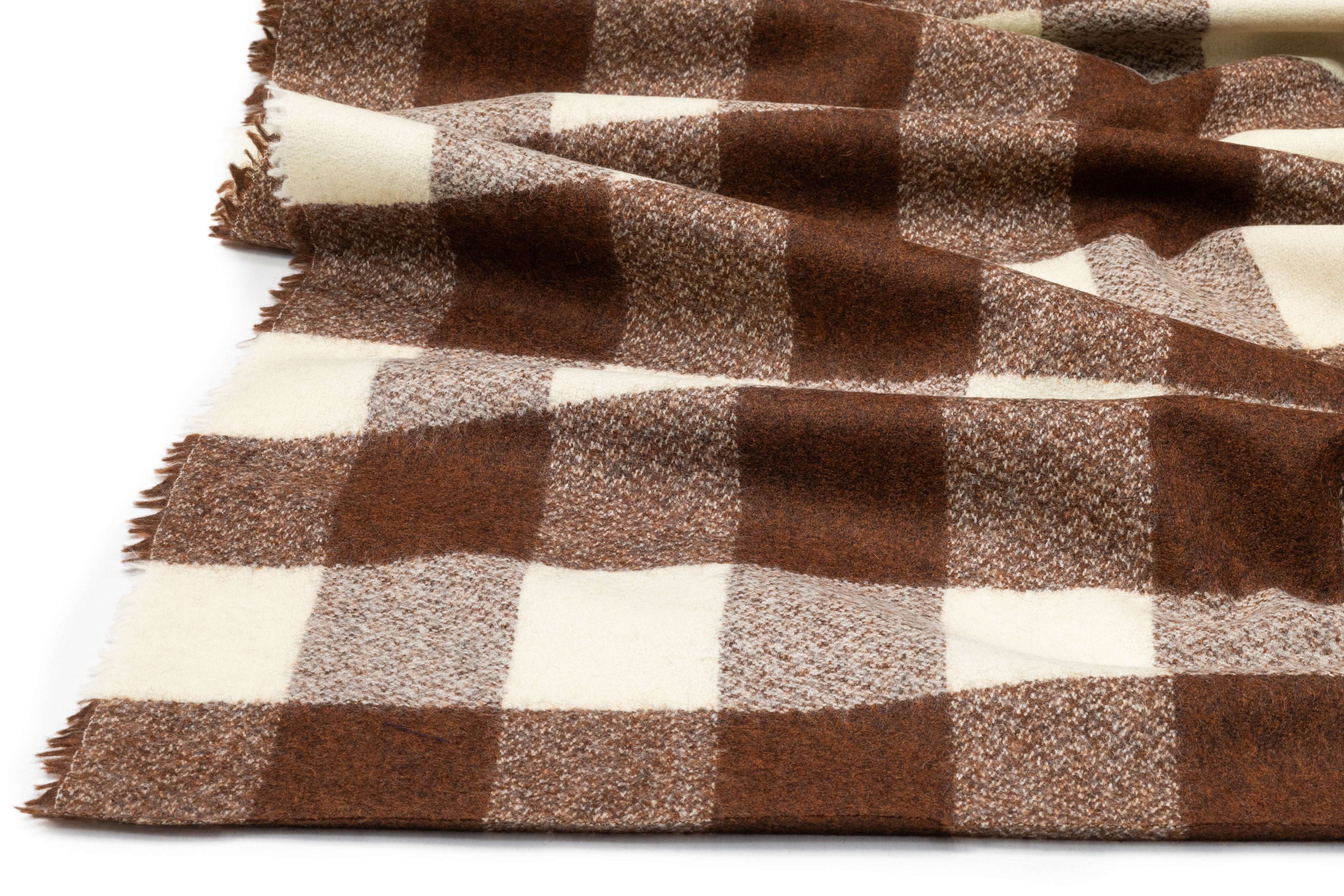 Tallia di Delfino - Checked Italian Wool - Brown / Ivory