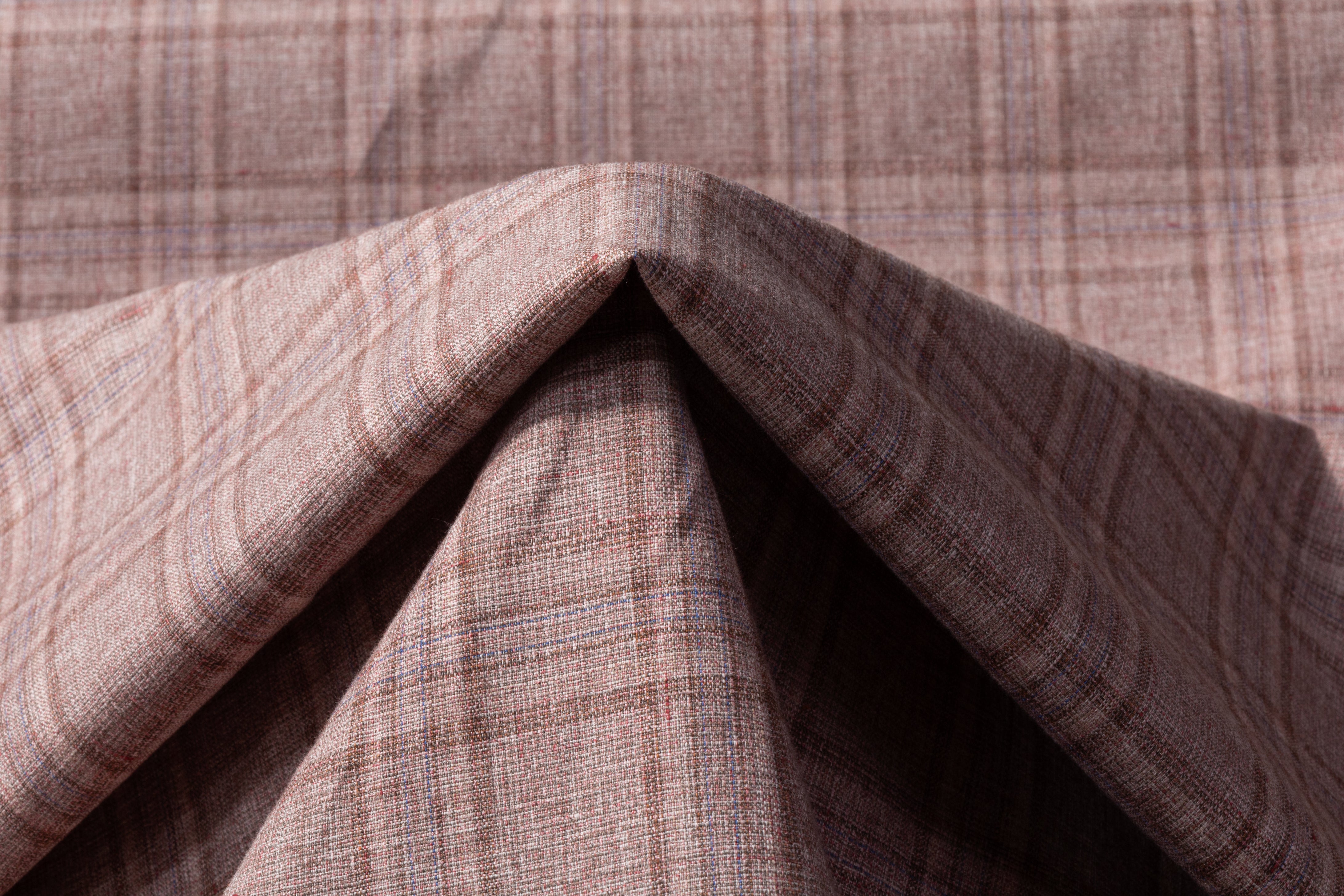 Guabello - Plaid Italian Wool Blend Suiting - Mauve