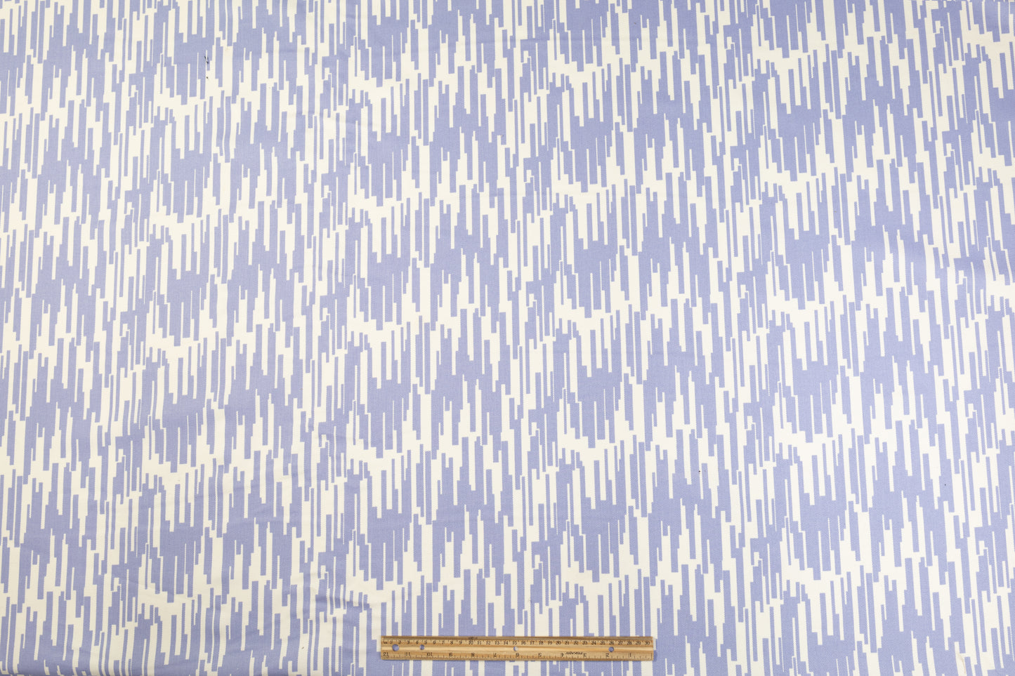 Printed Cotton Denim - Periwinkle / White