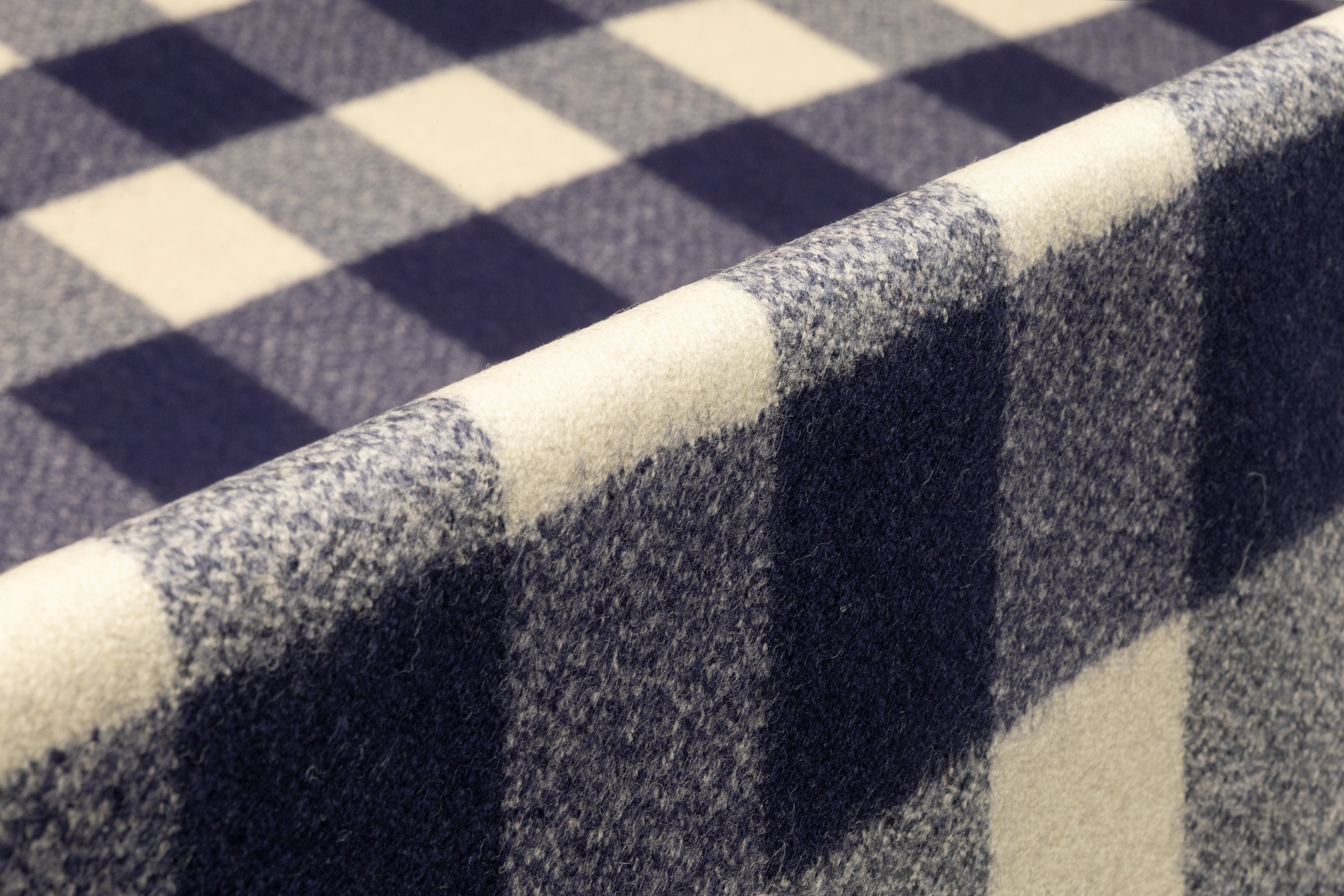 Tallia di Delfino - Checked Italian Wool - Navy / Ivory
