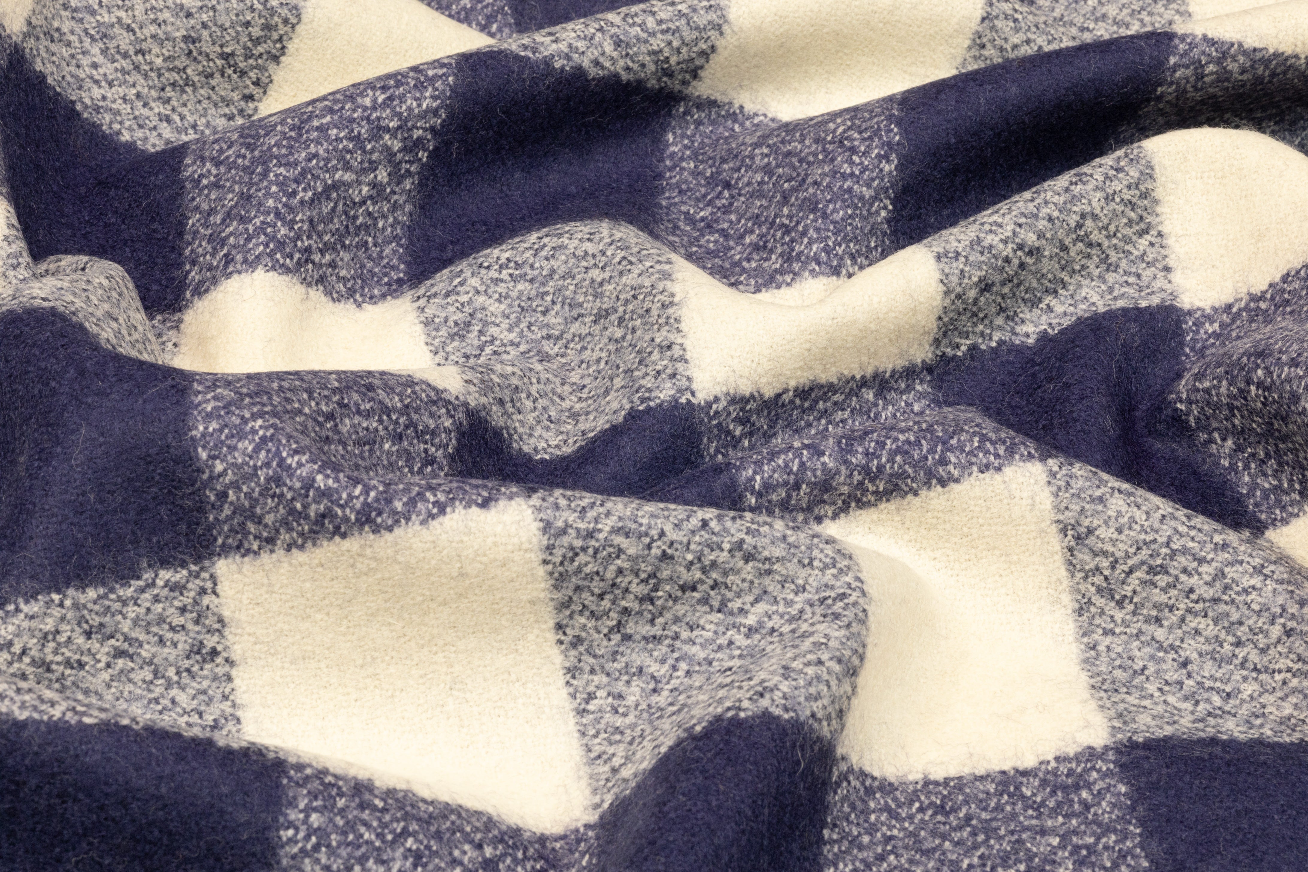 Tallia di Delfino - Checked Italian Wool - Navy / Ivory