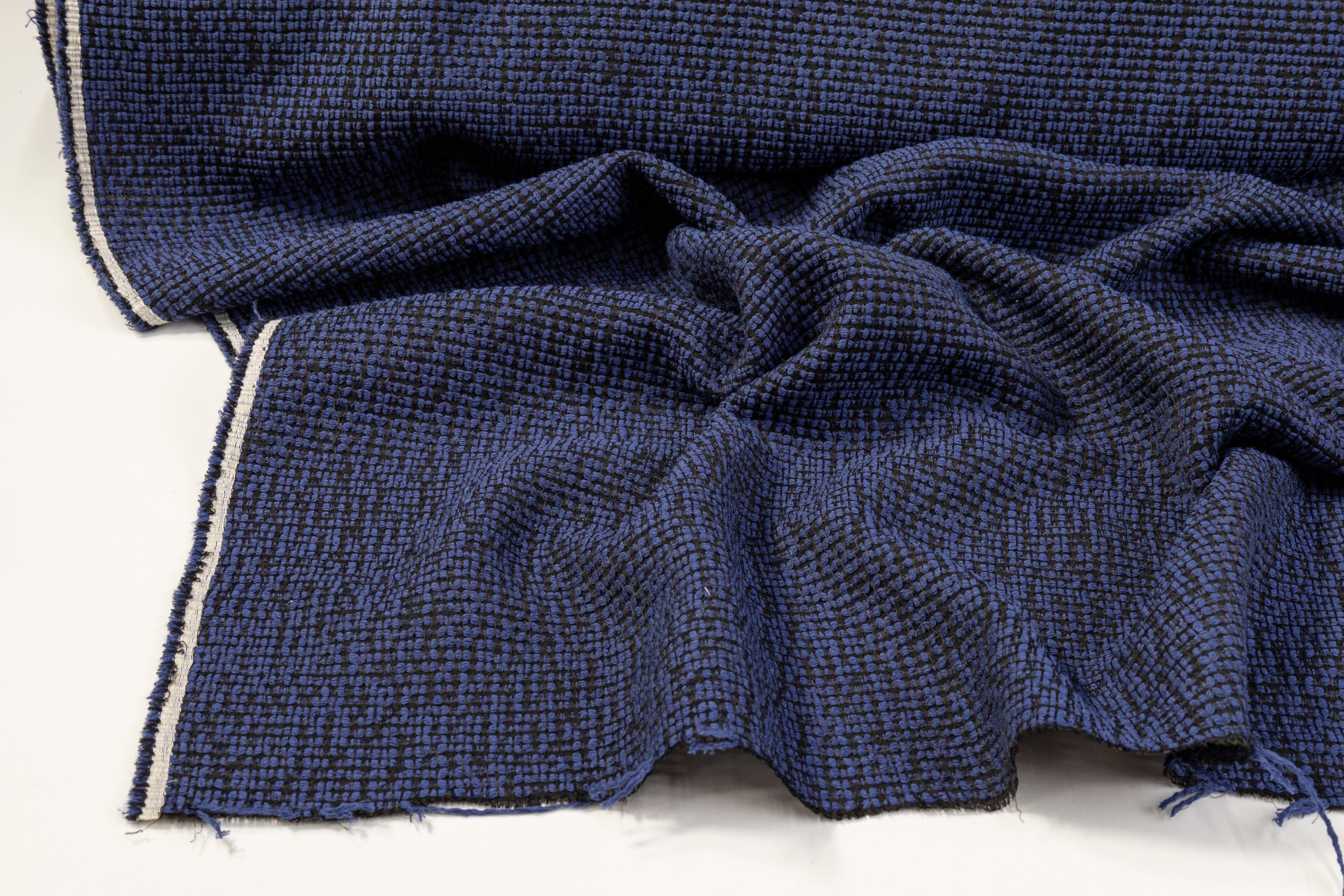 Cotton Tweed - Blue / Black