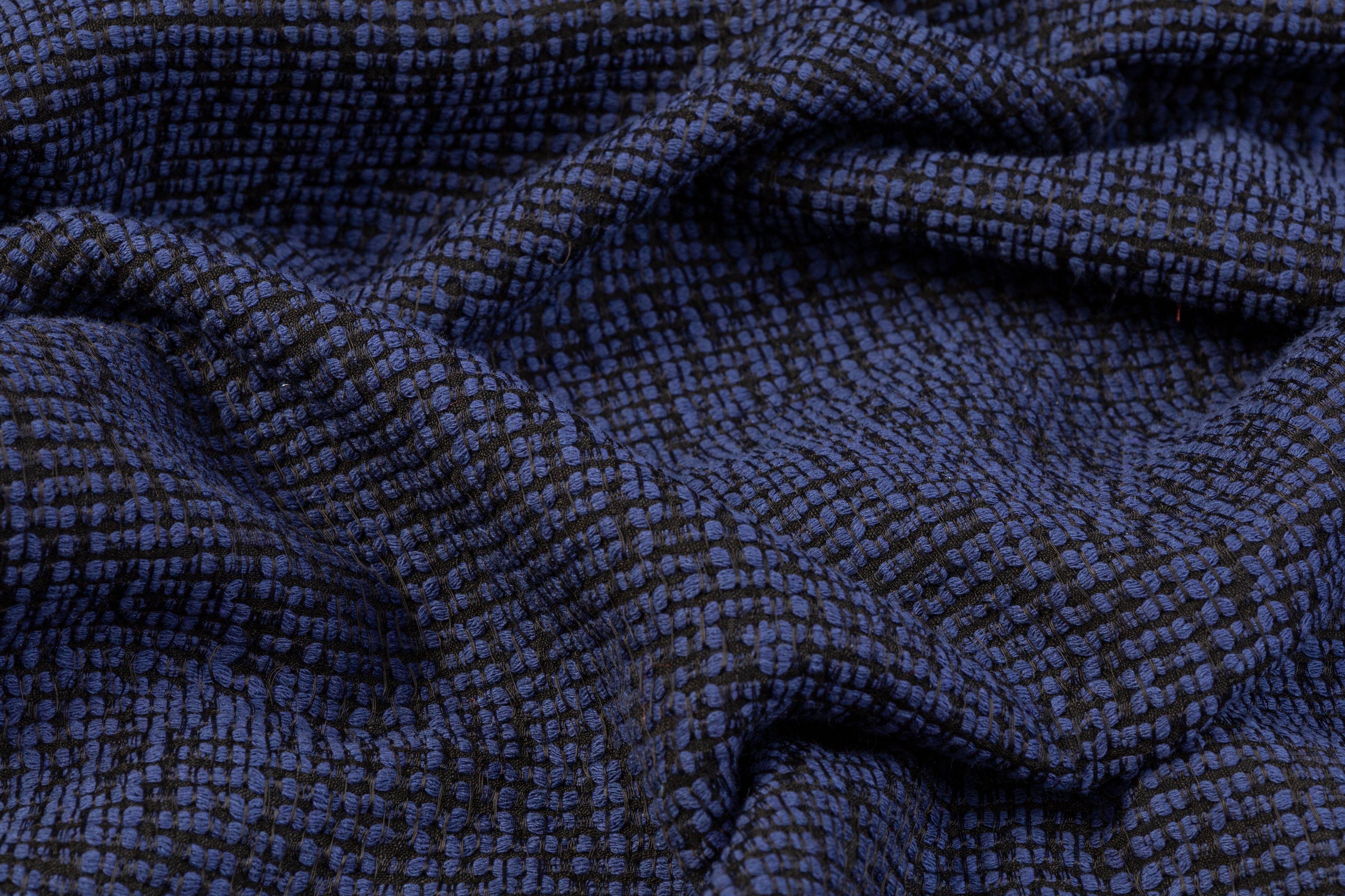 Cotton Tweed - Blue / Black