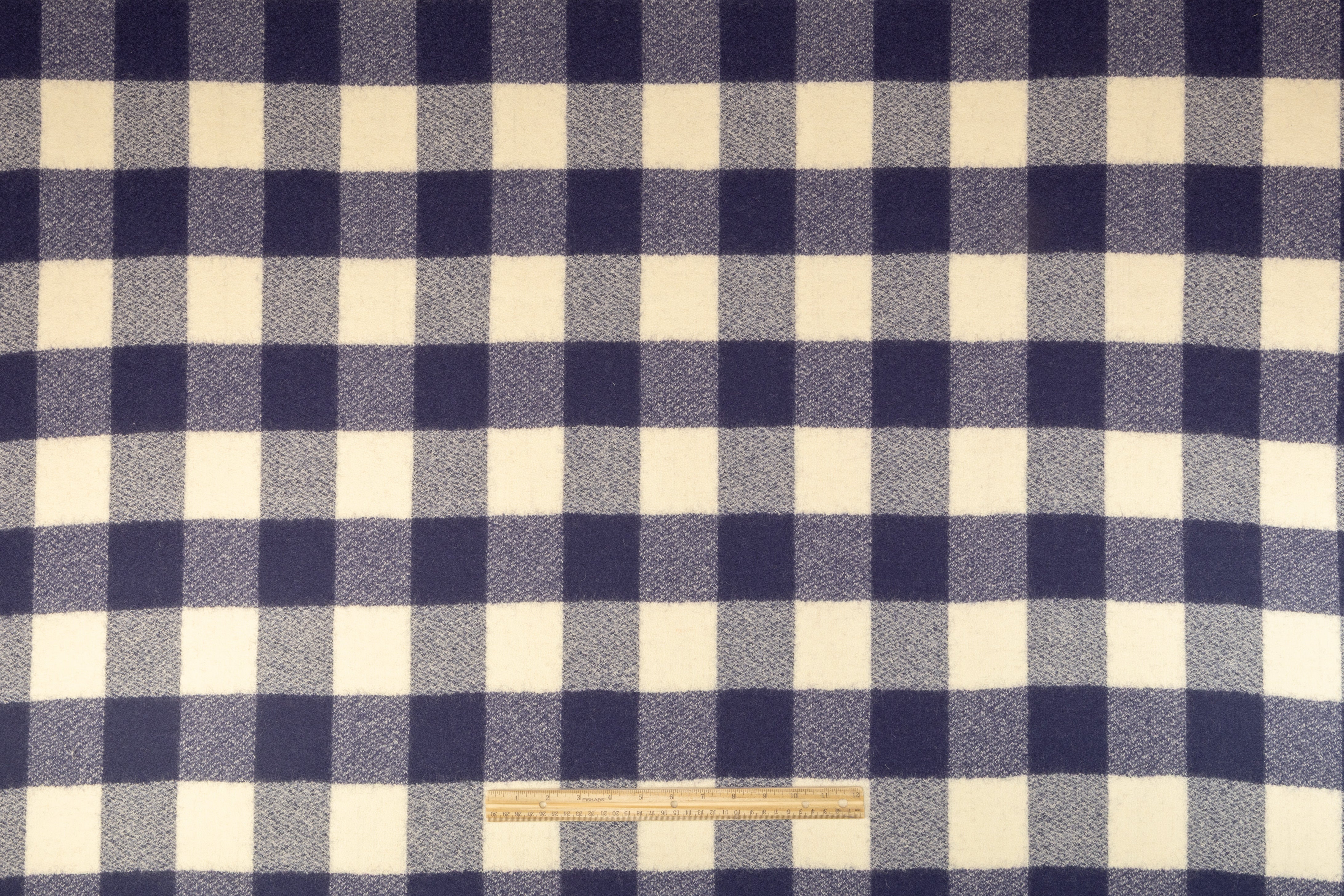 Tallia di Delfino - Checked Italian Wool - Navy / Ivory