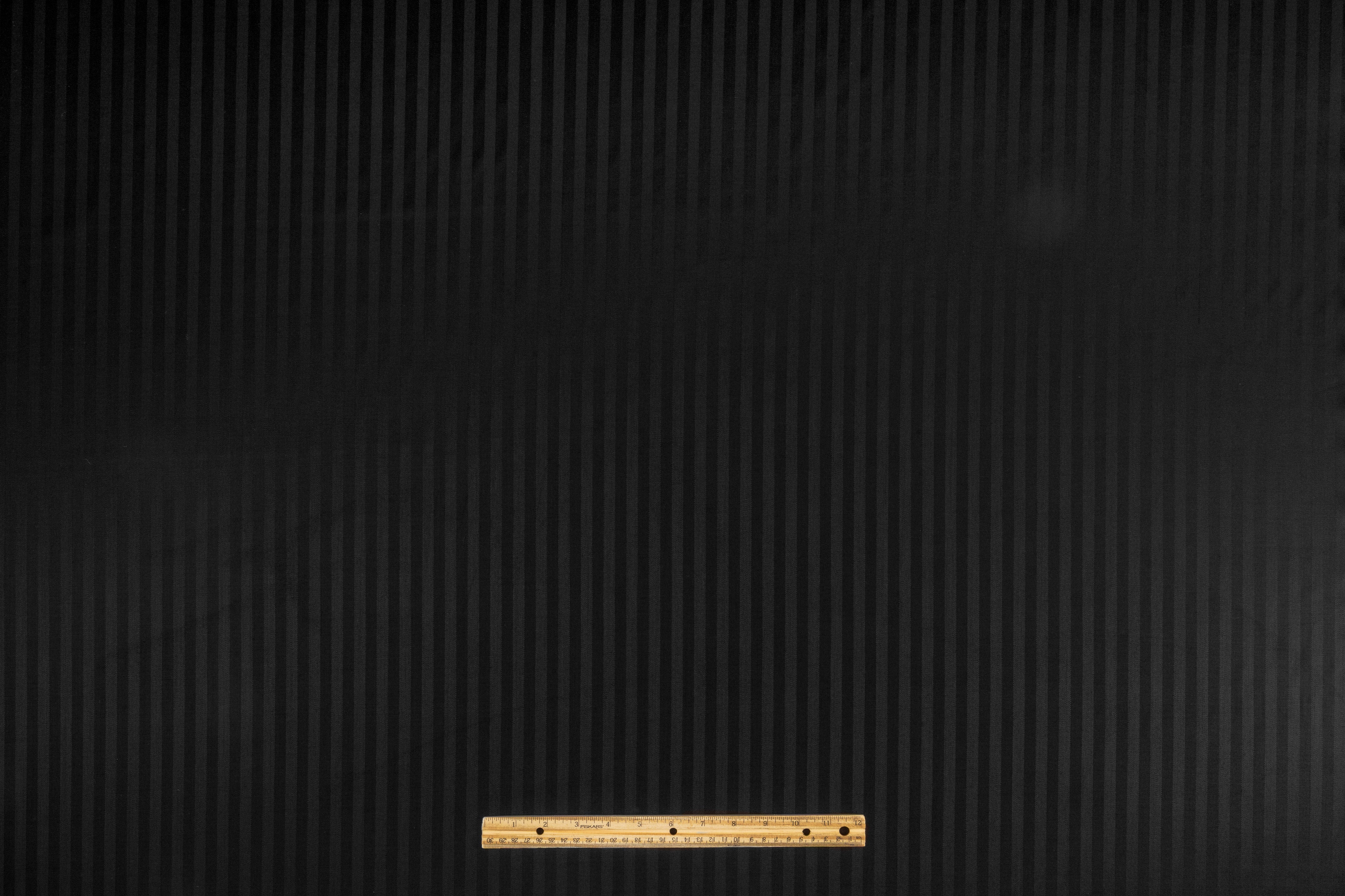 Striped Italian Wool Suiting - Black