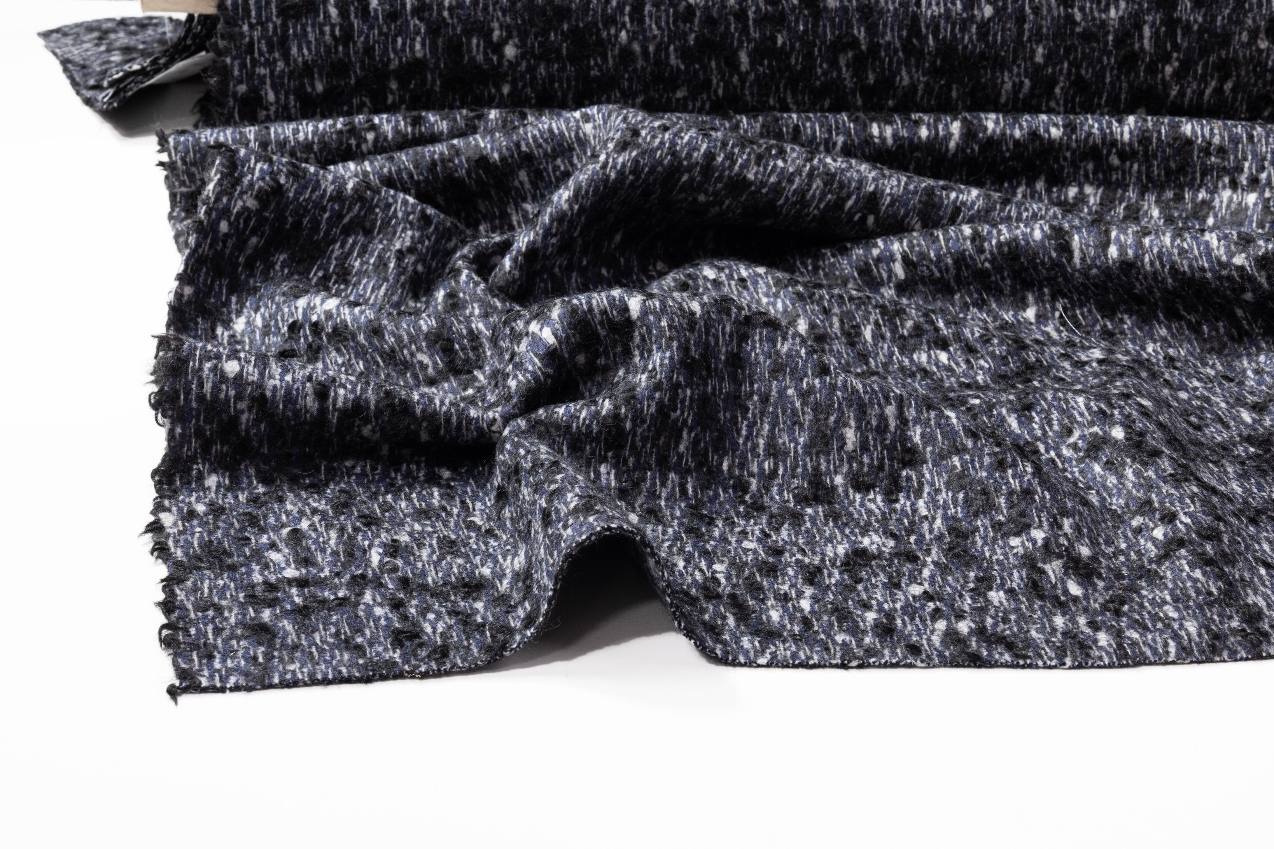 Italian Mohair Cashmere Wool Coating - Blue / Gray / Black
