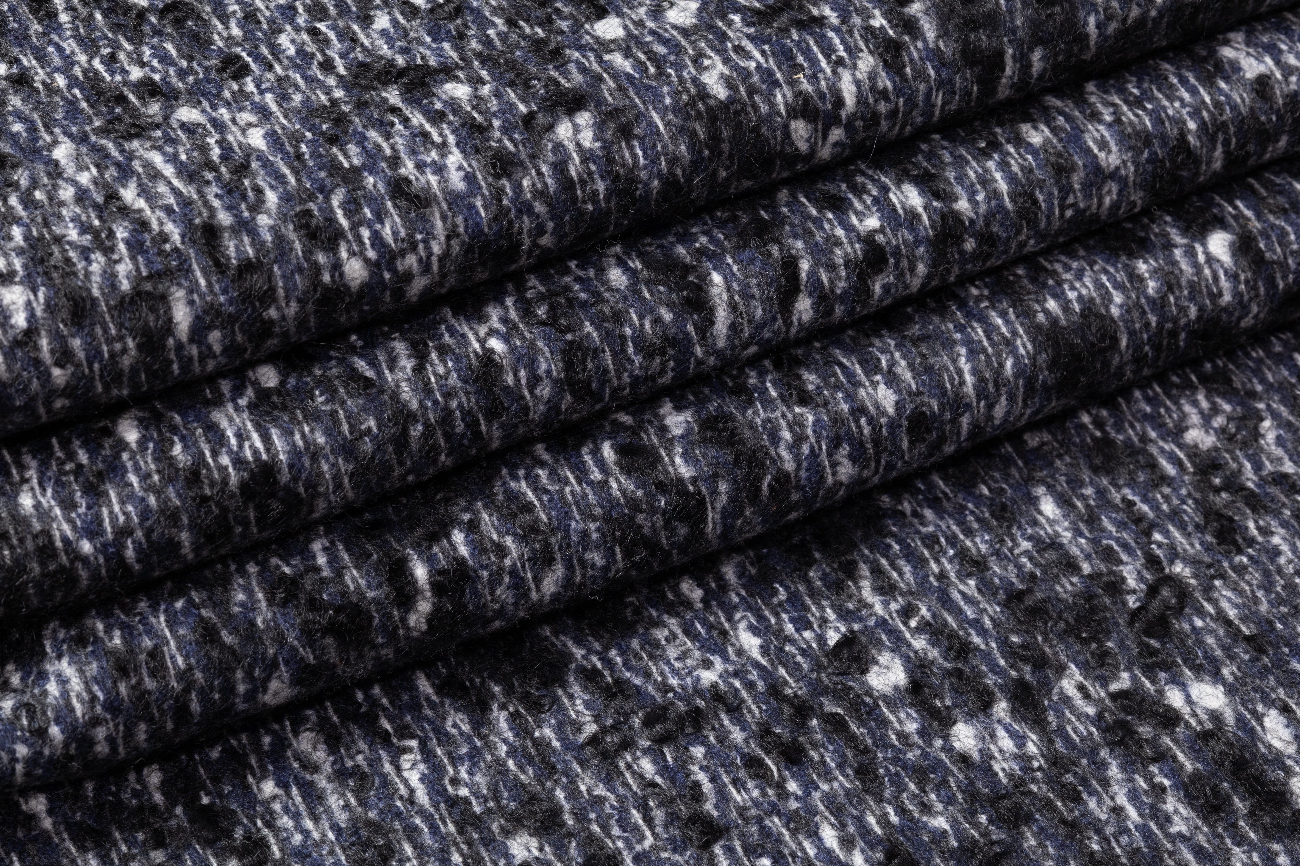 Italian Mohair Cashmere Wool Coating - Blue / Gray / Black
