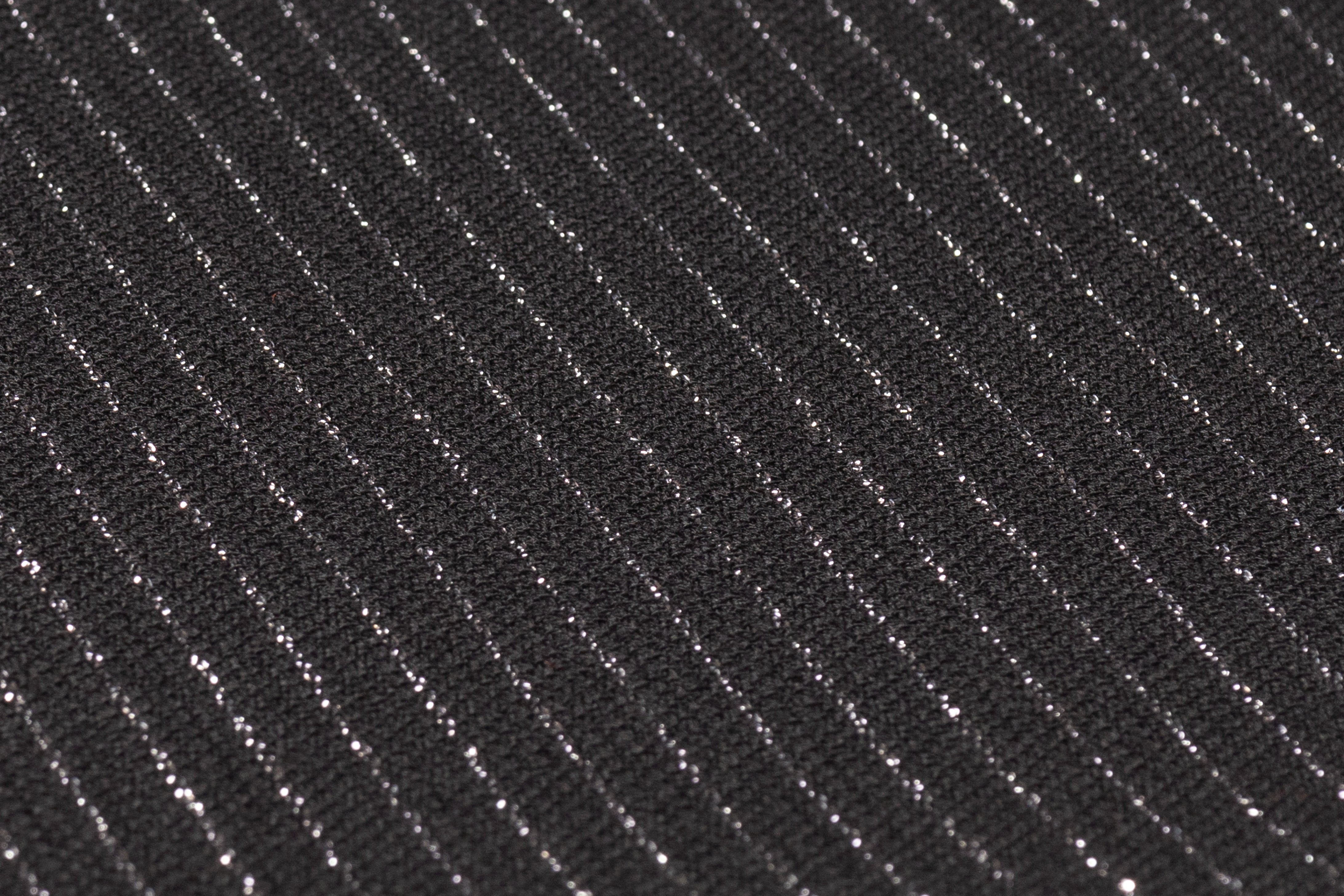 Metallic Striped Italian Wool Crepe - Black / Silver