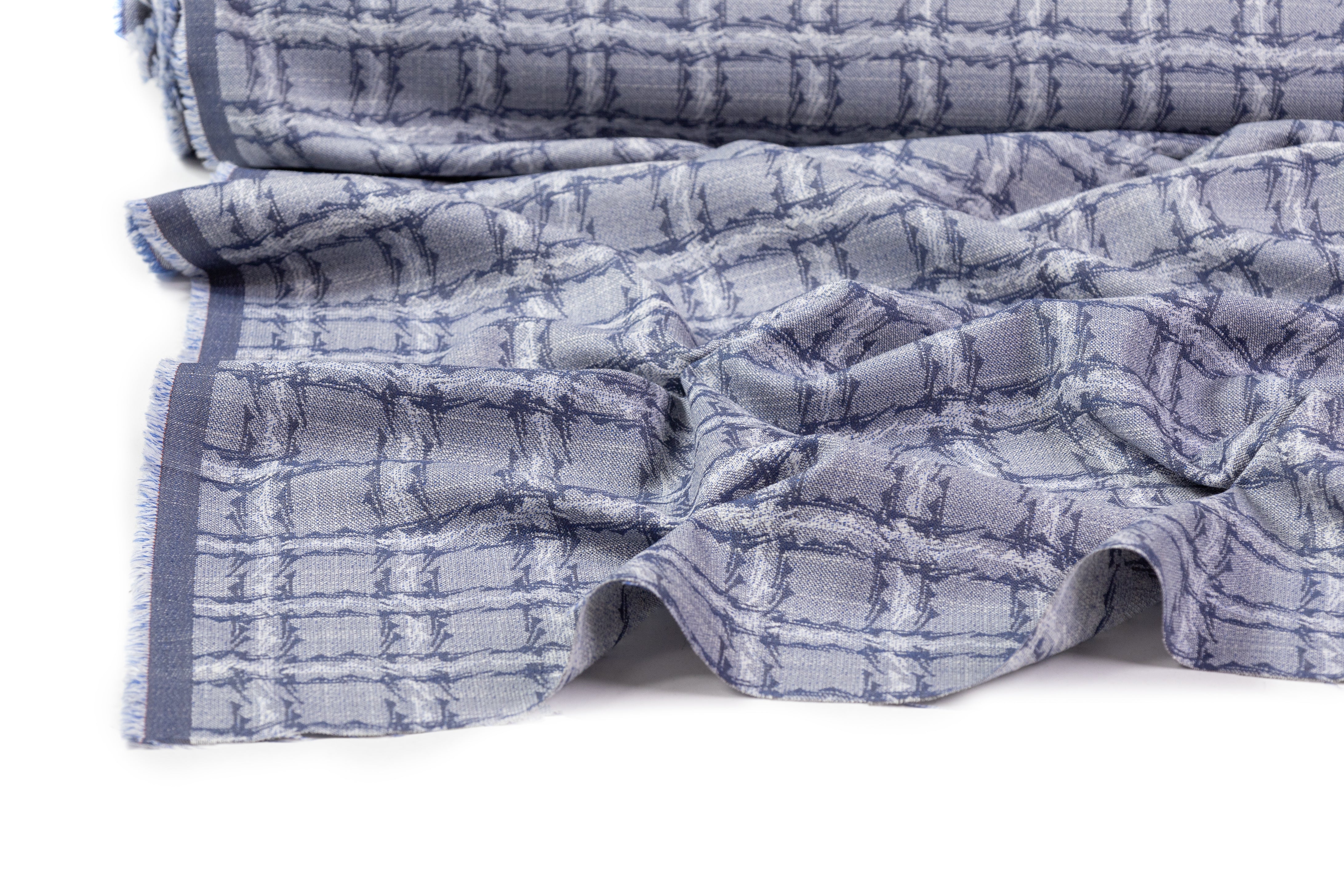 Armani - Checked Italian Wool Suiting - Blue Gray