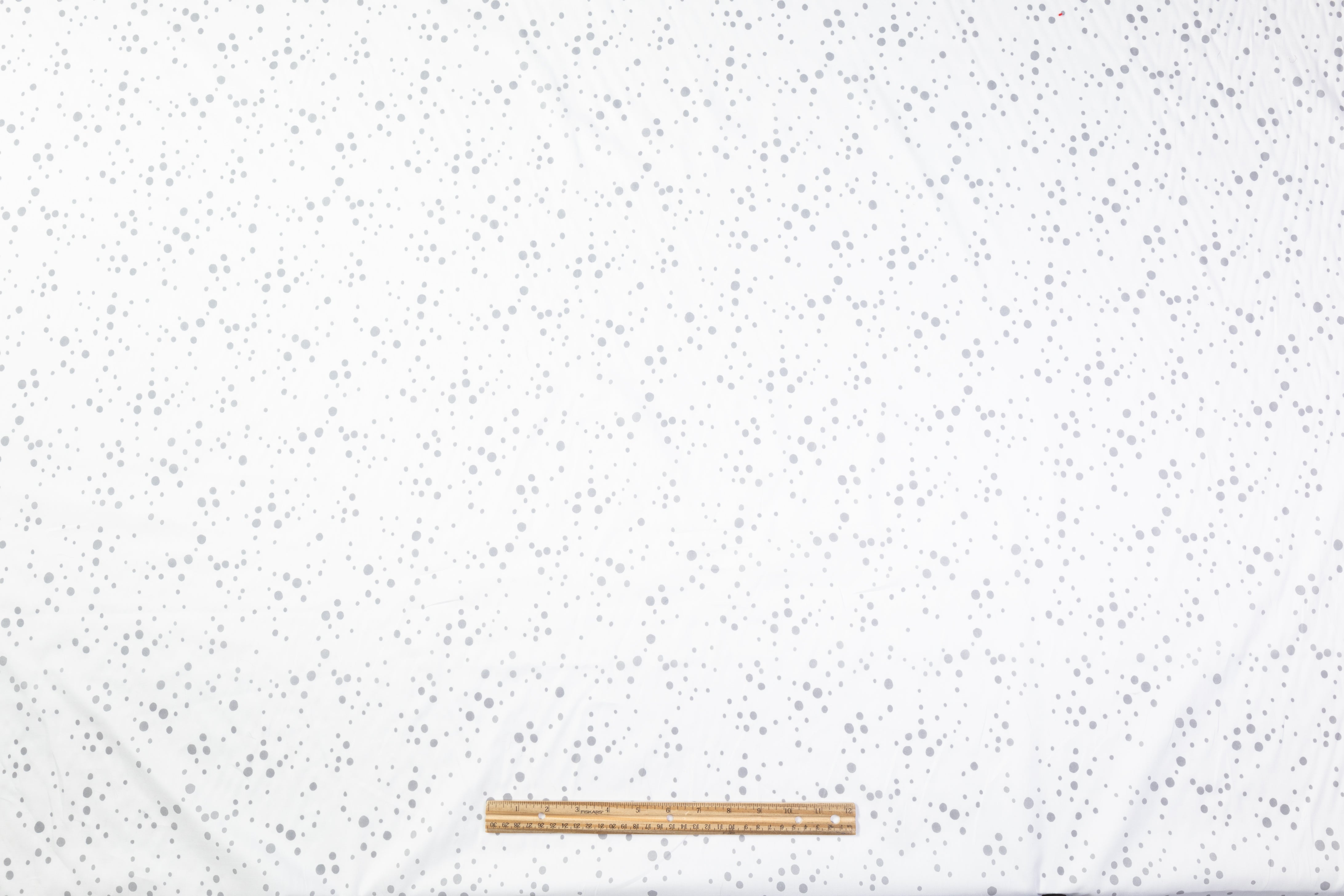 Dotted Cotton Sateen - White / Gray