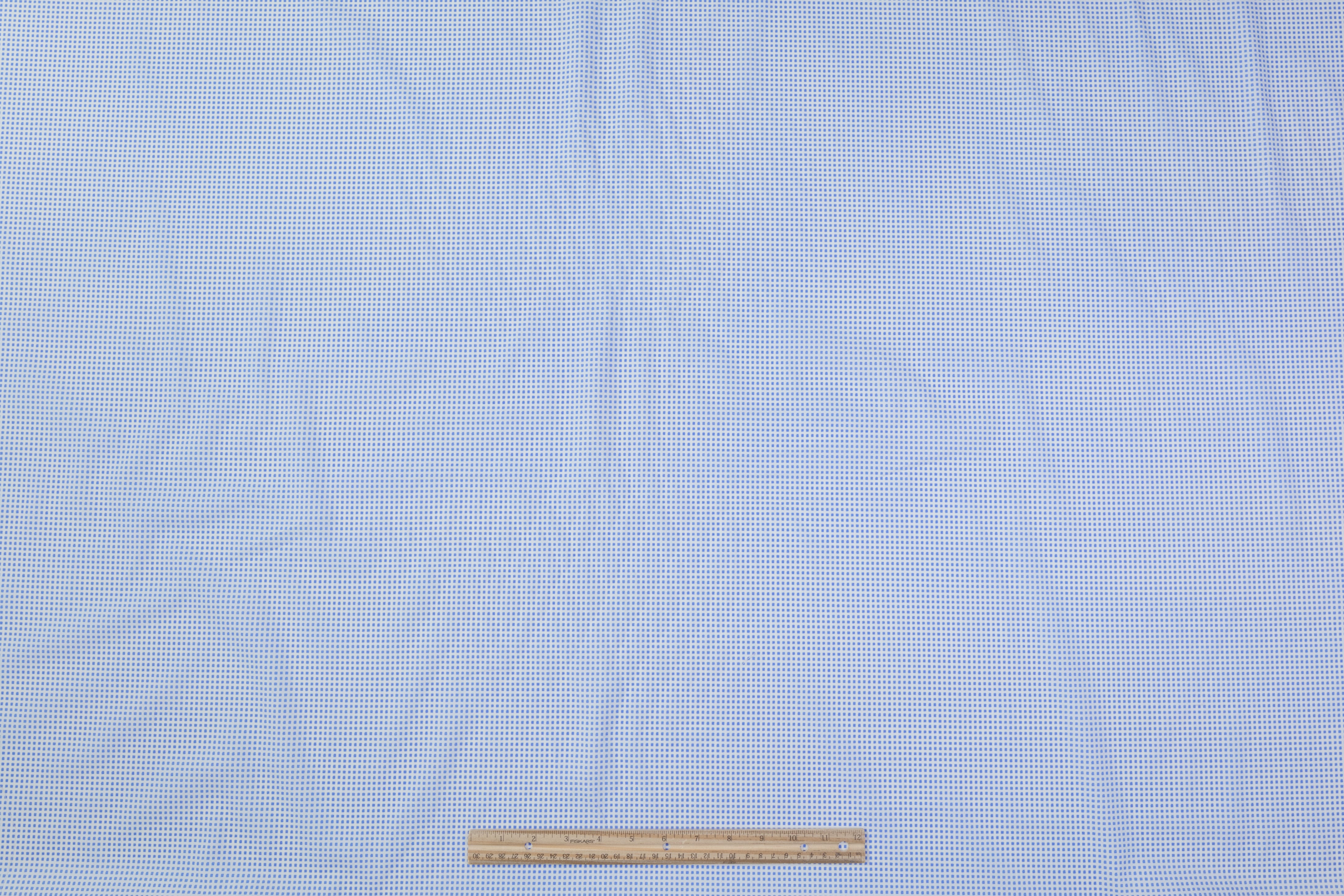 Checked Cotton Shirting - Blue / White