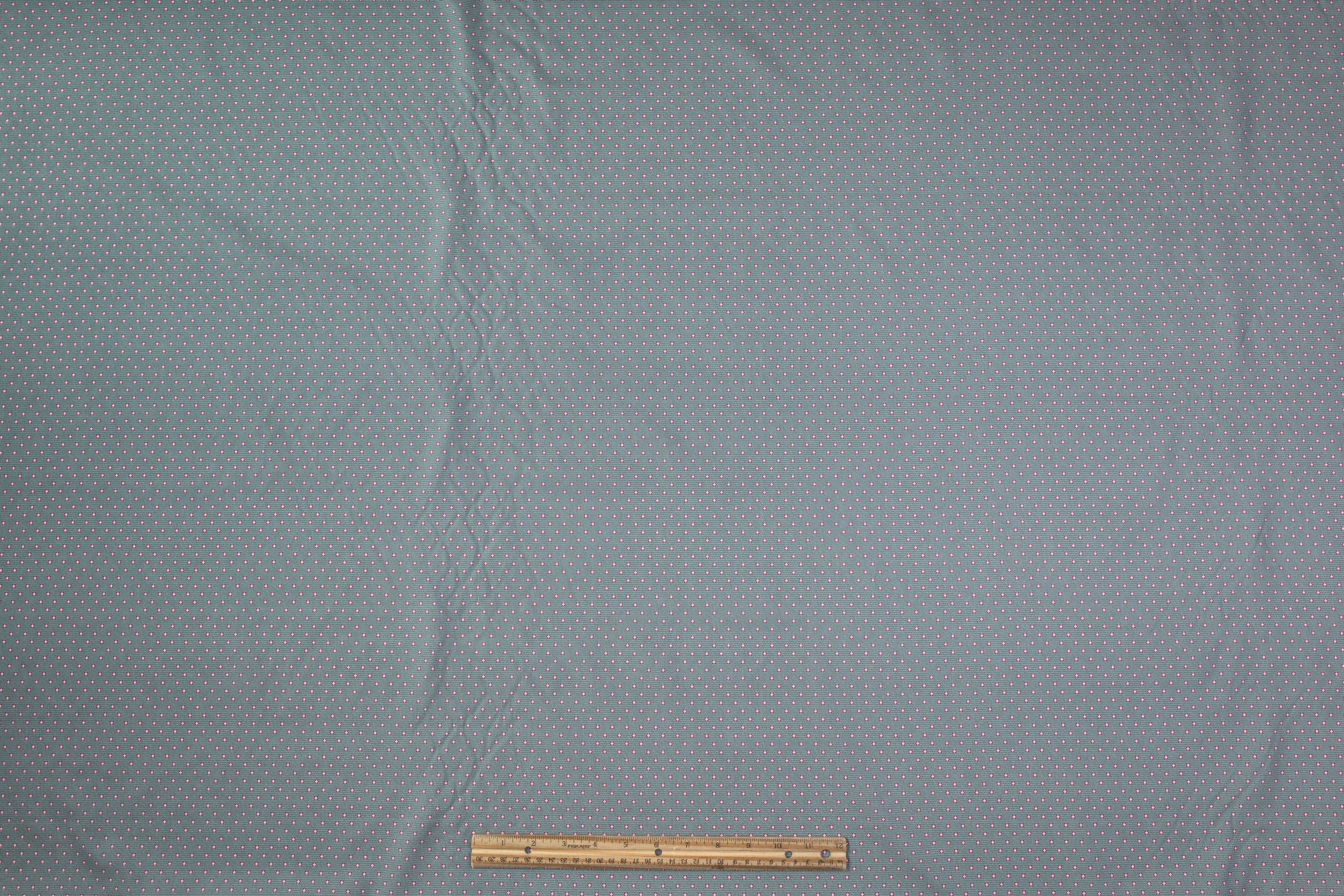 Printed Cotton Shirting - Green / Pink