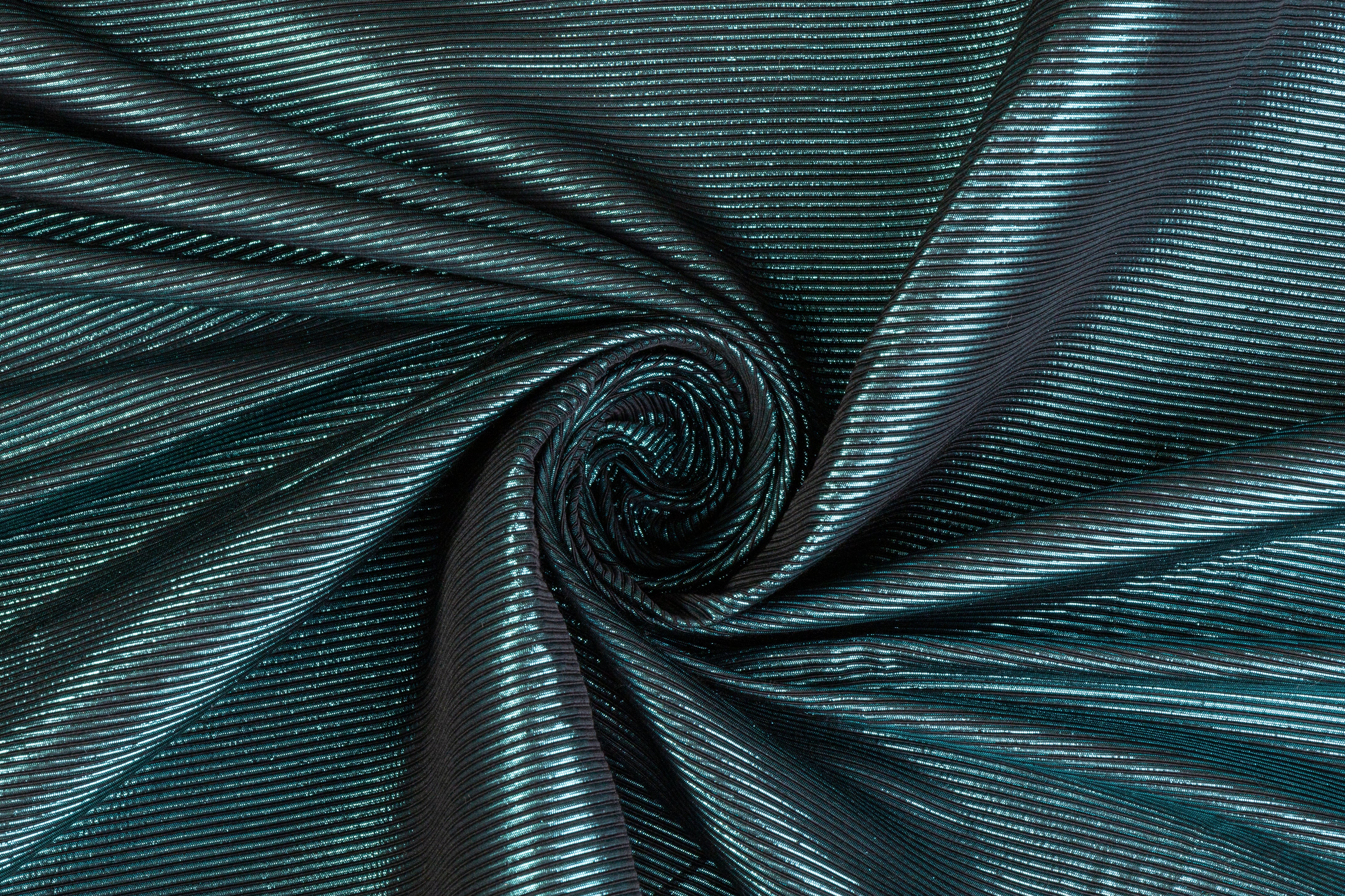 Metallic Ribbed Cotton - Electric Blue