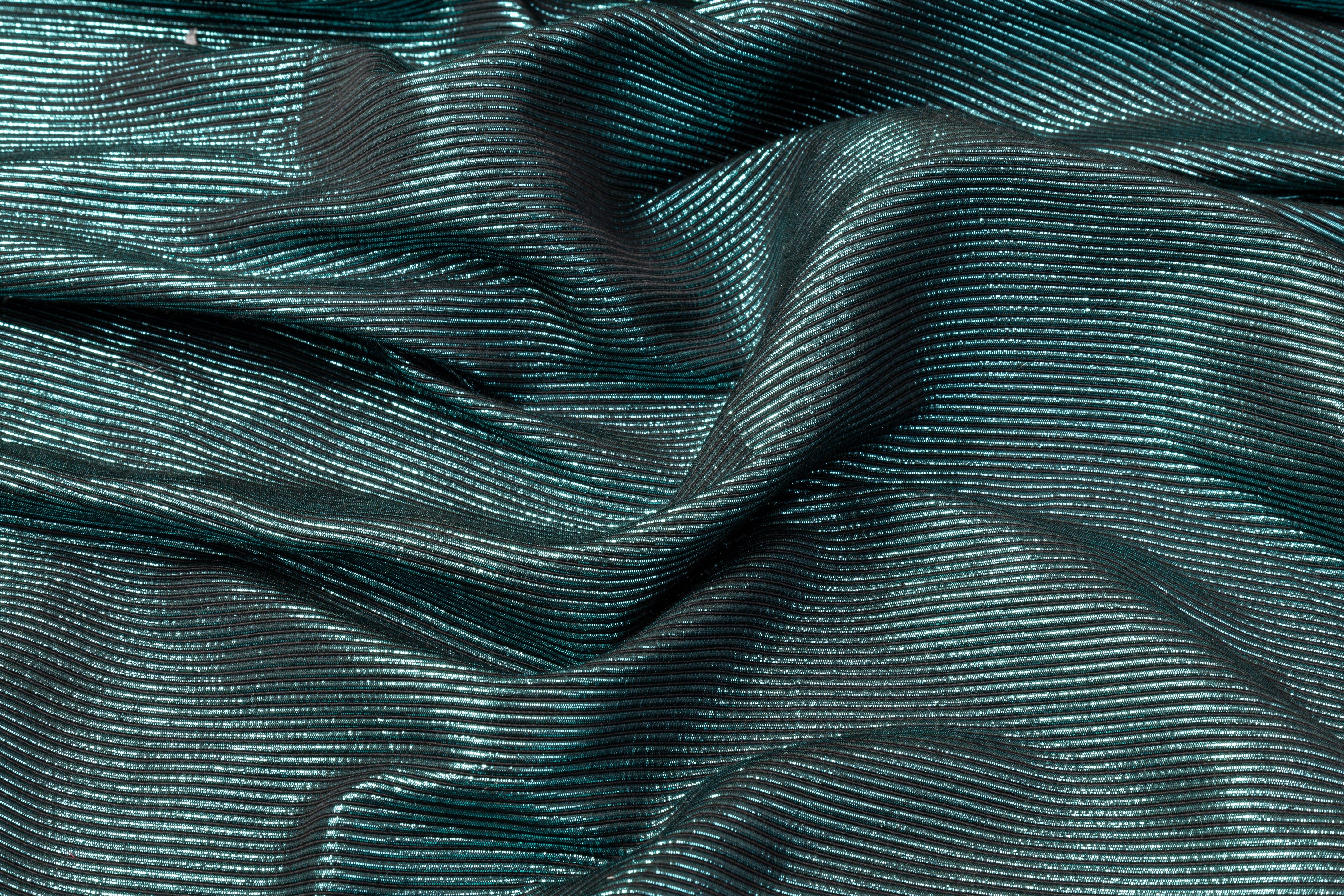 Metallic Ribbed Cotton - Electric Blue