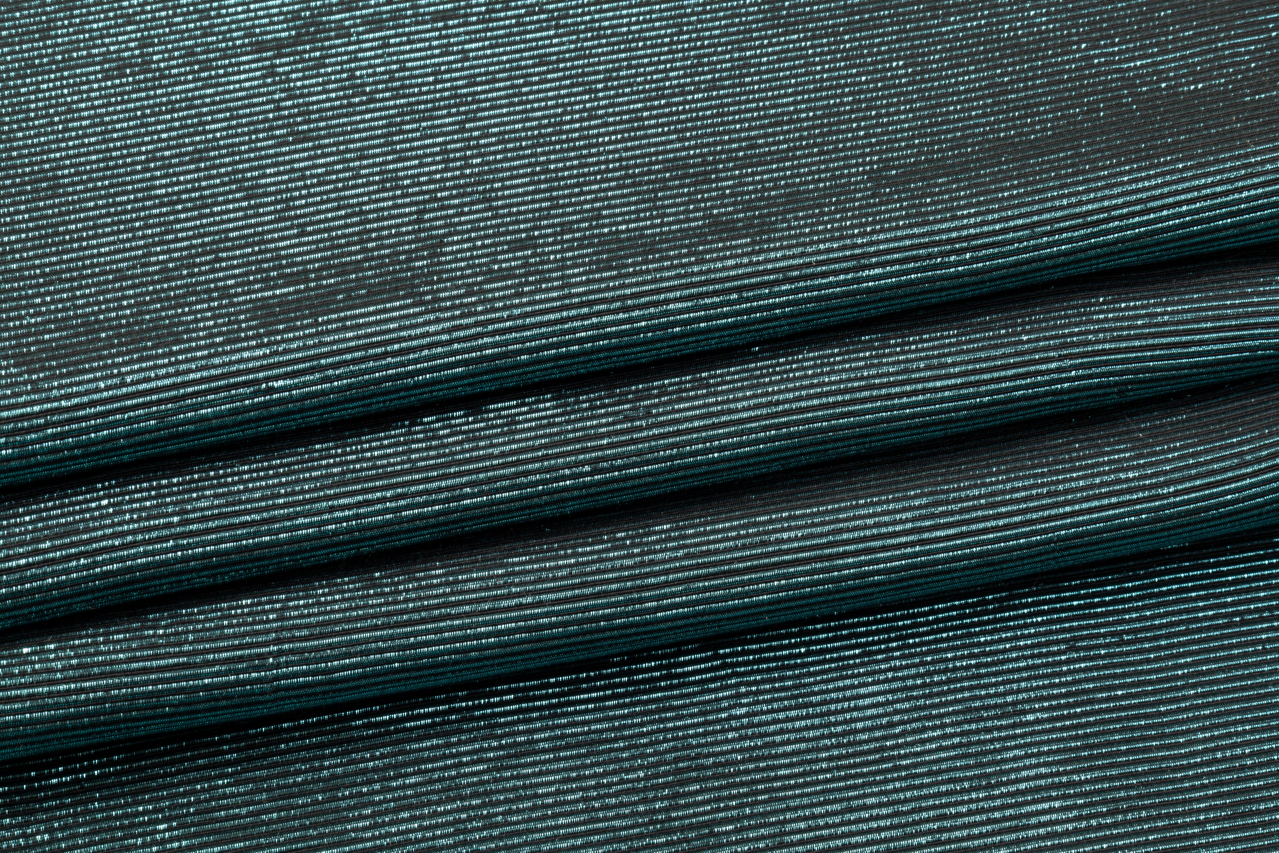 Metallic Ribbed Cotton - Electric Blue