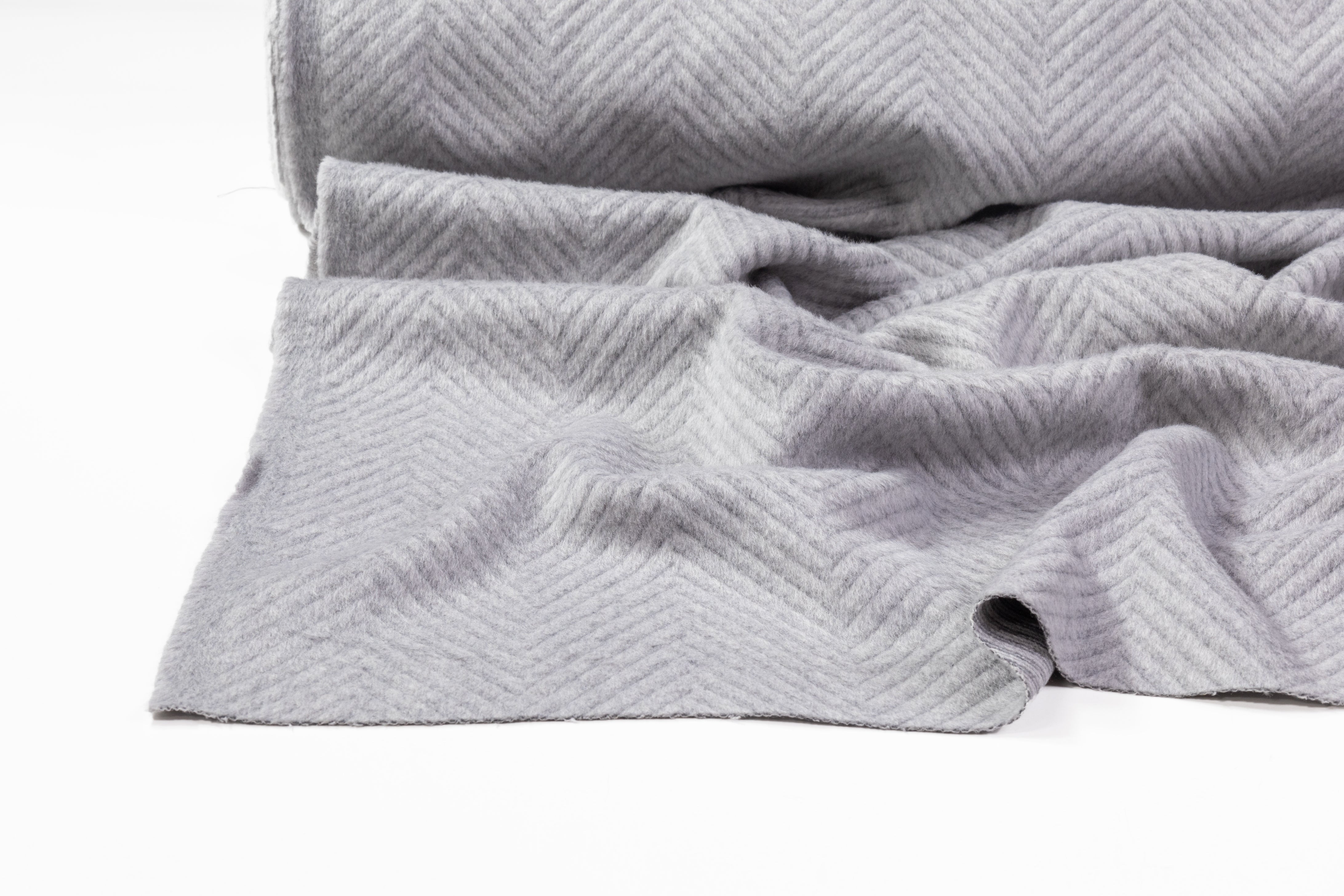 Herringbone Wool Coating - Gray