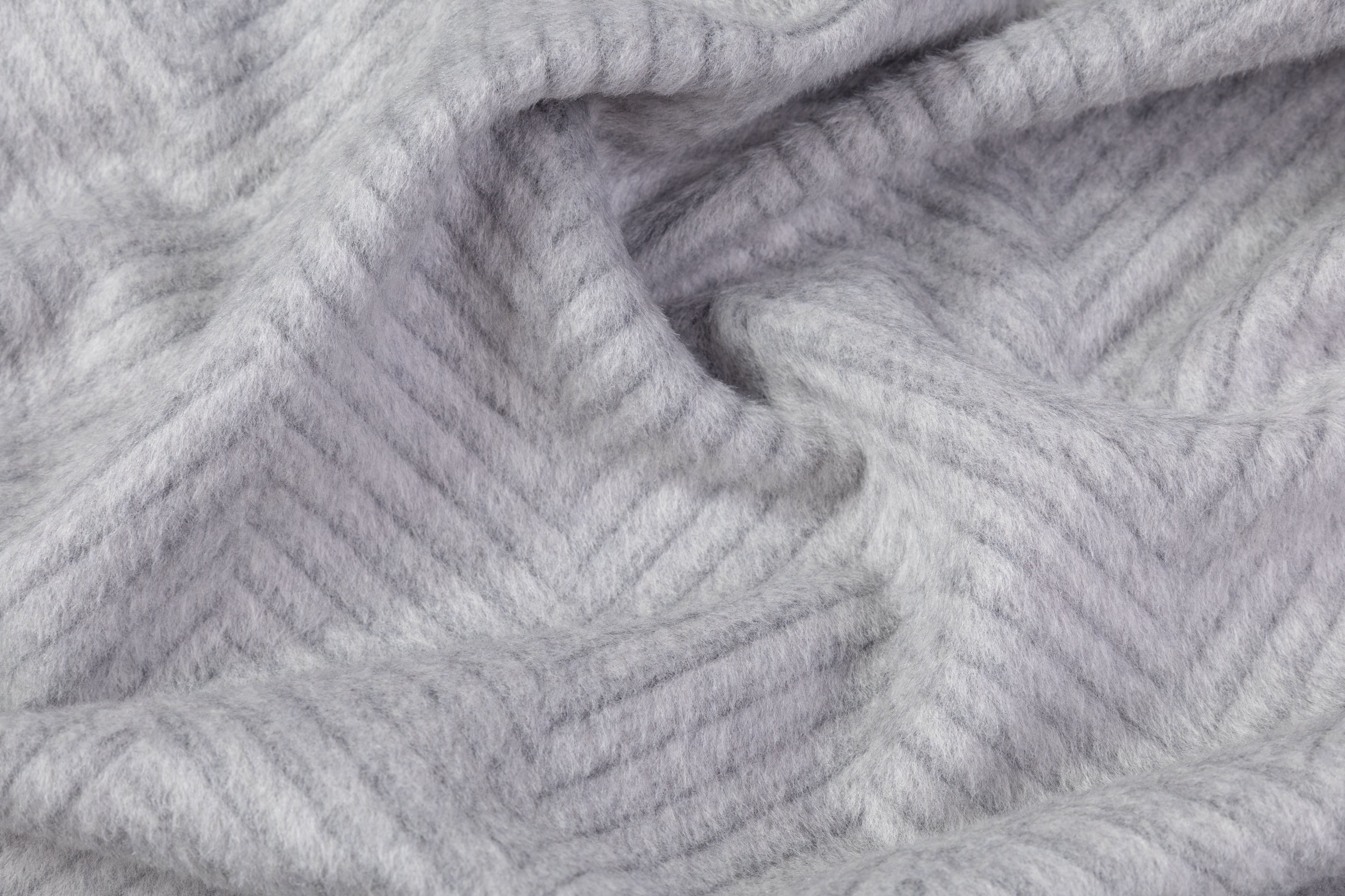 Herringbone Wool Coating - Gray