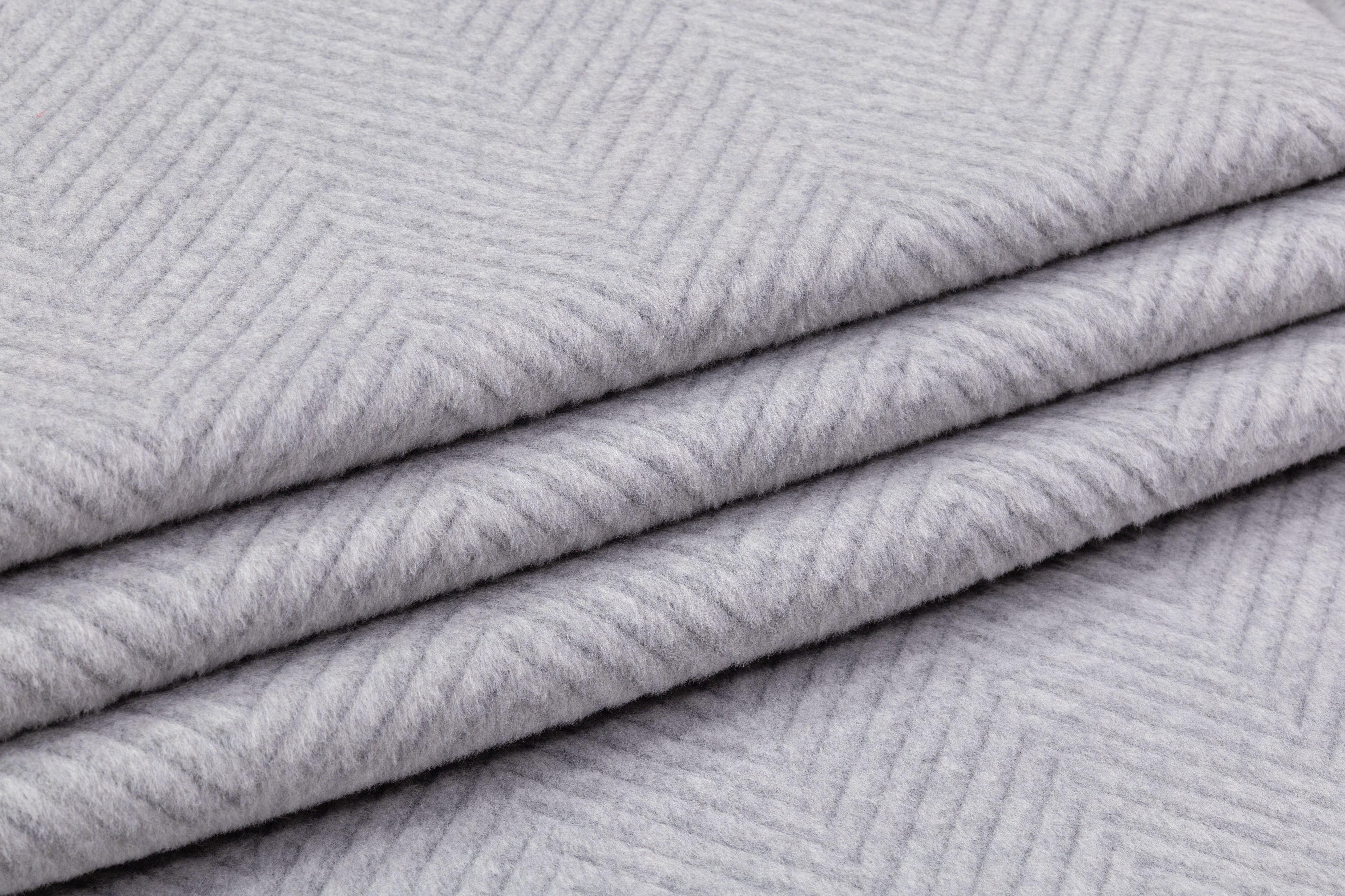 Herringbone Wool Coating - Gray