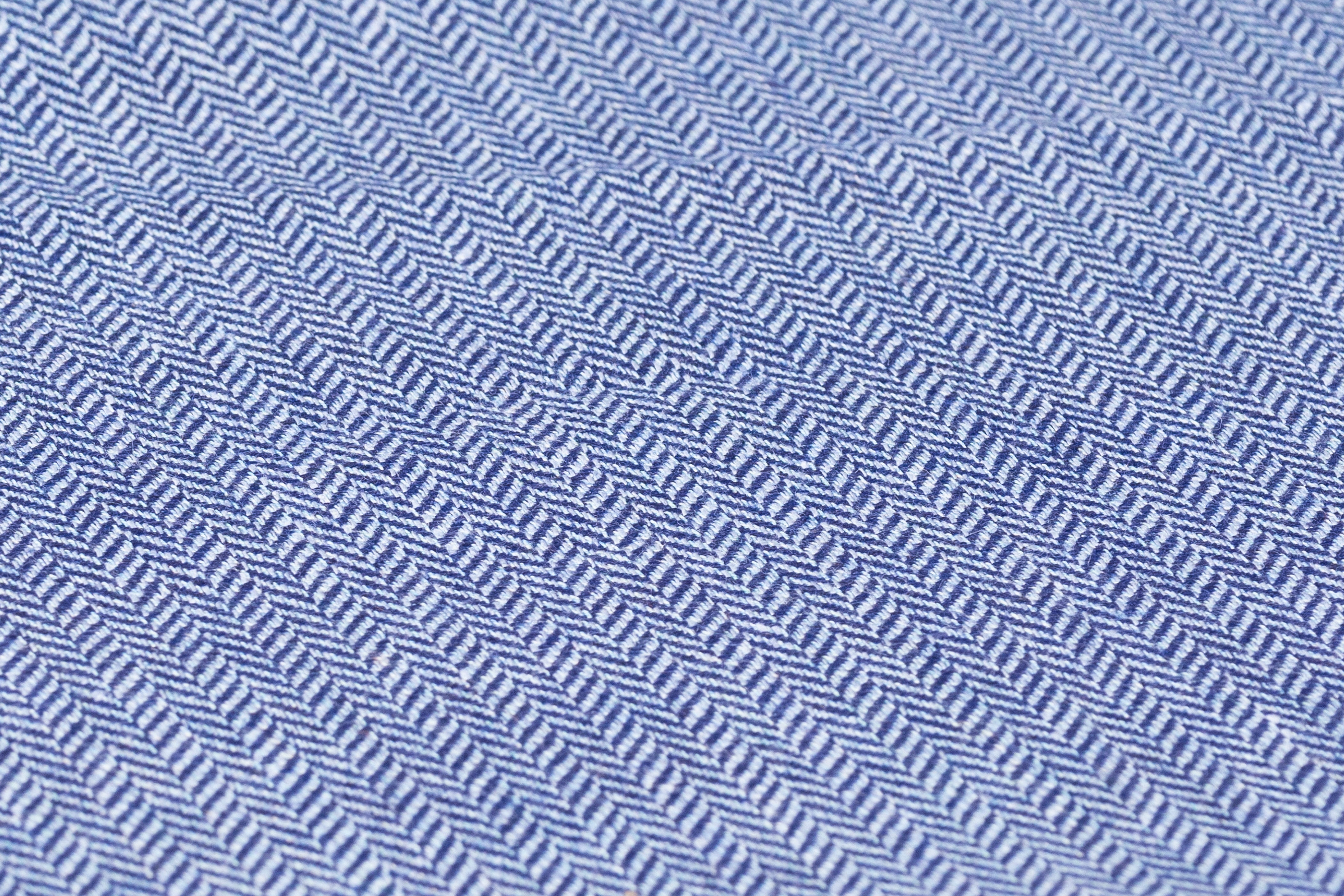Italian Herringbone Wool Viscose Suiting - Blue