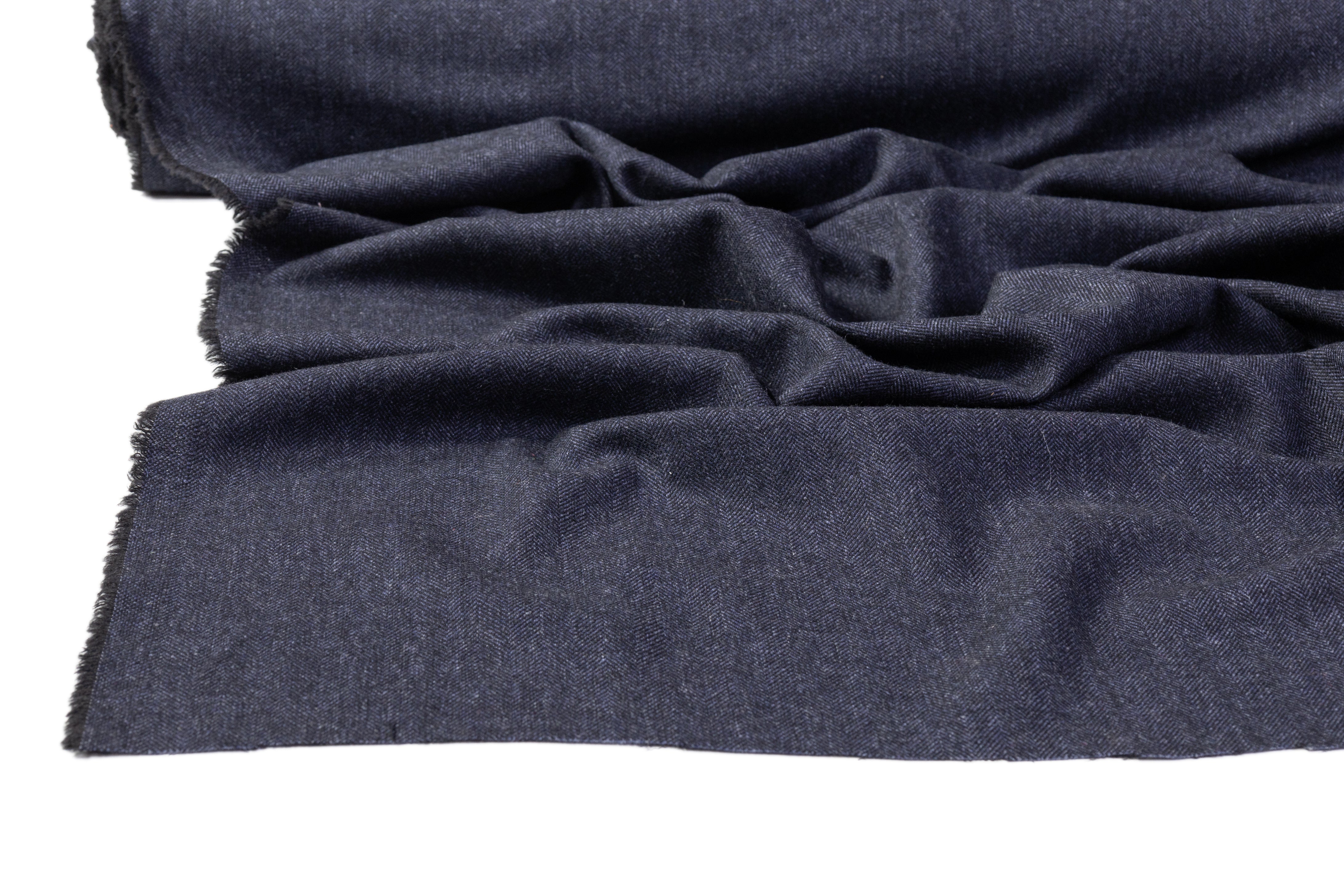 Tollegno - Herringbone Italian Wool Tweed - Blue