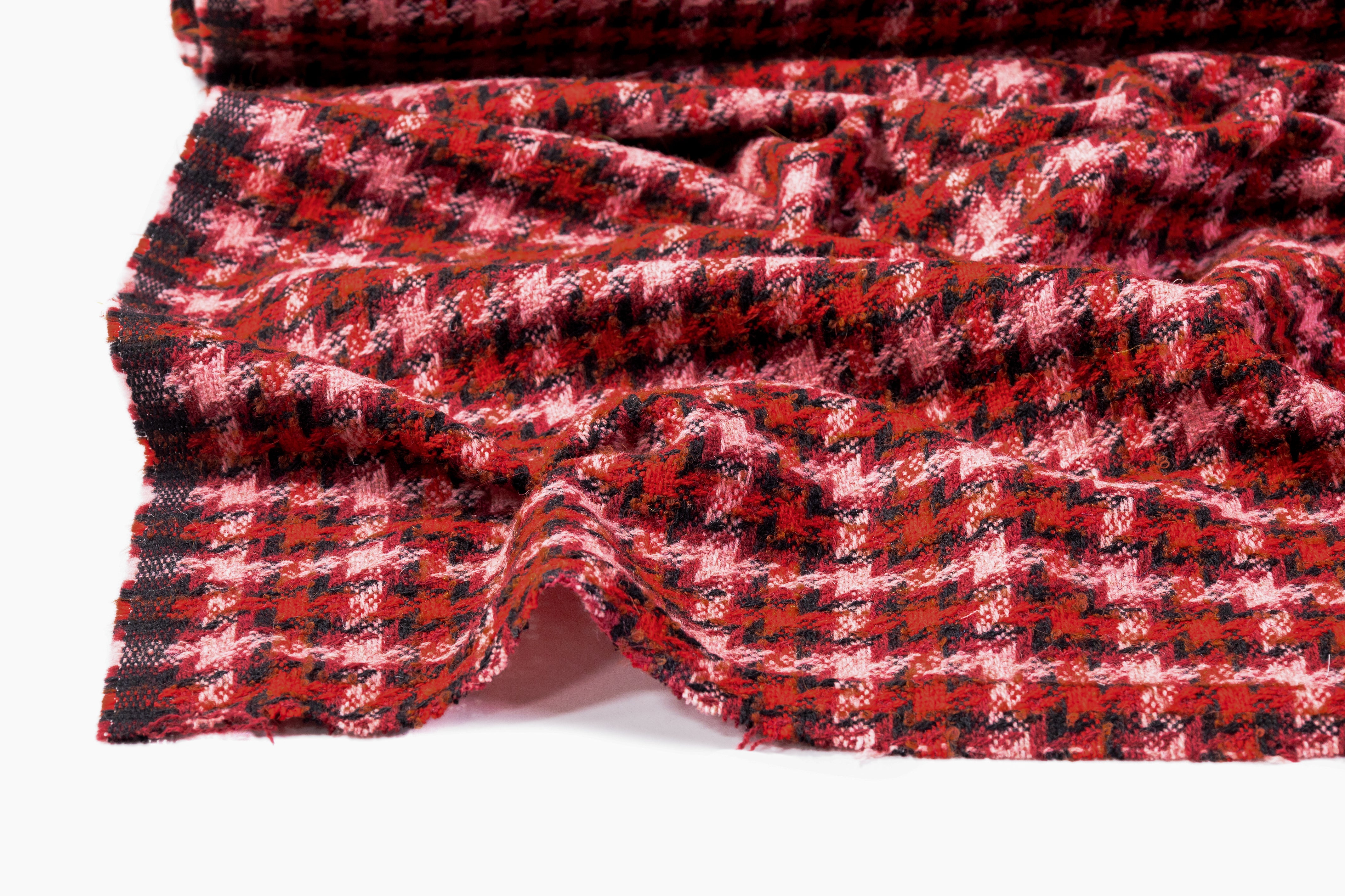 Etro - Italian Wool Tweed Boucle - Red / Burgundy / Brown / Pink