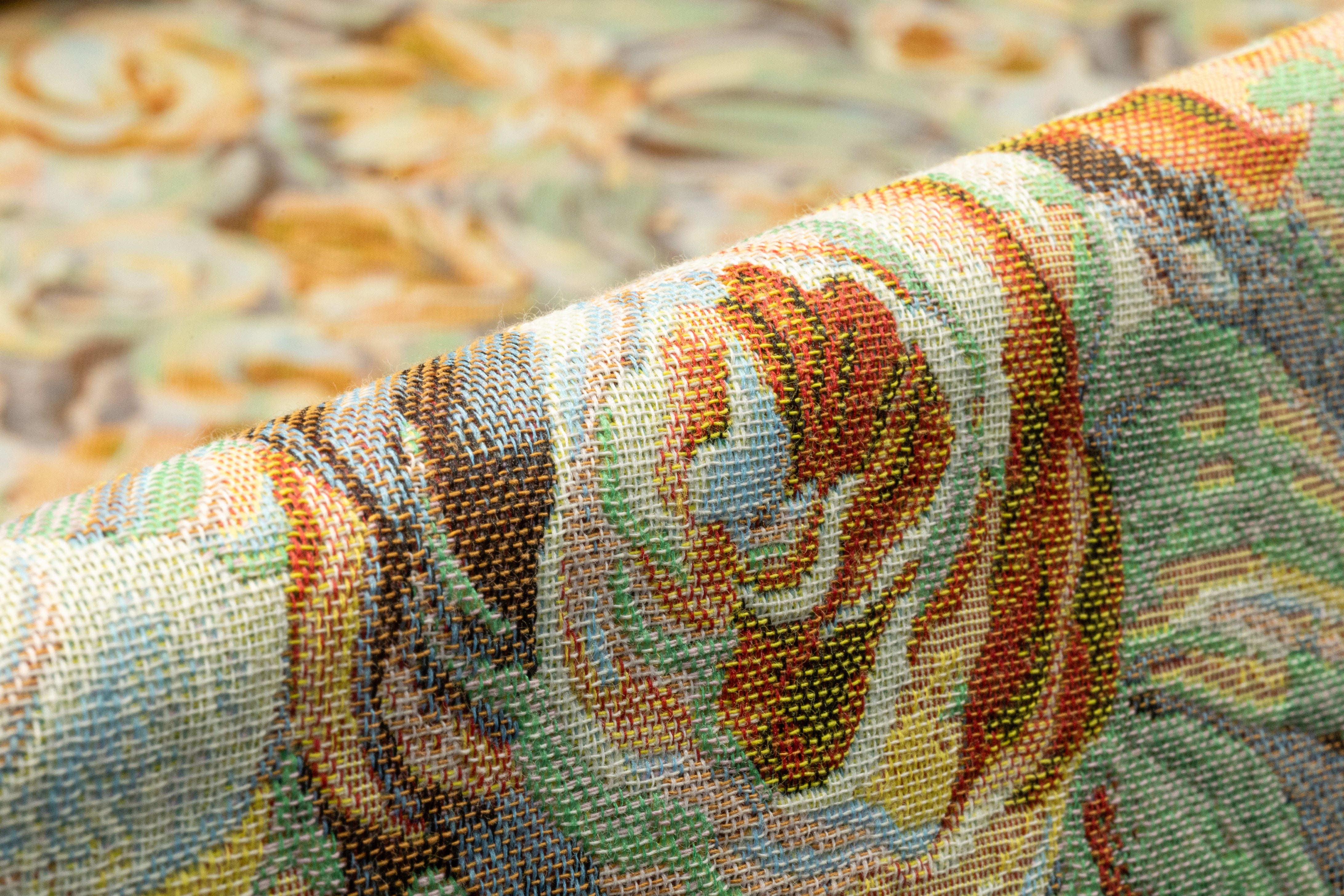 Floral Italian Tapestry Style Brocade - Gold / Green