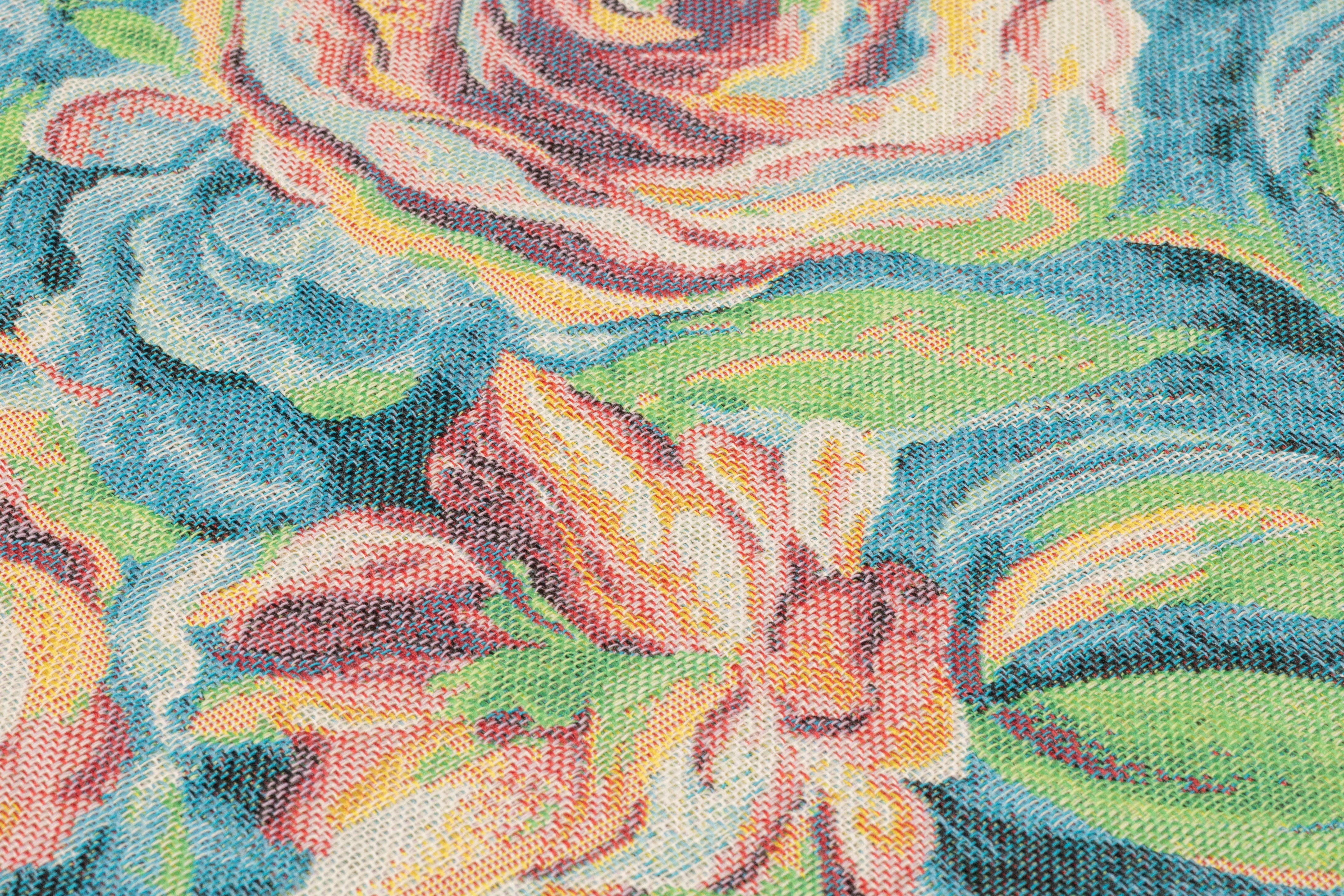 Floral Italian Tapestry Style Brocade - Blue / Green / Pink