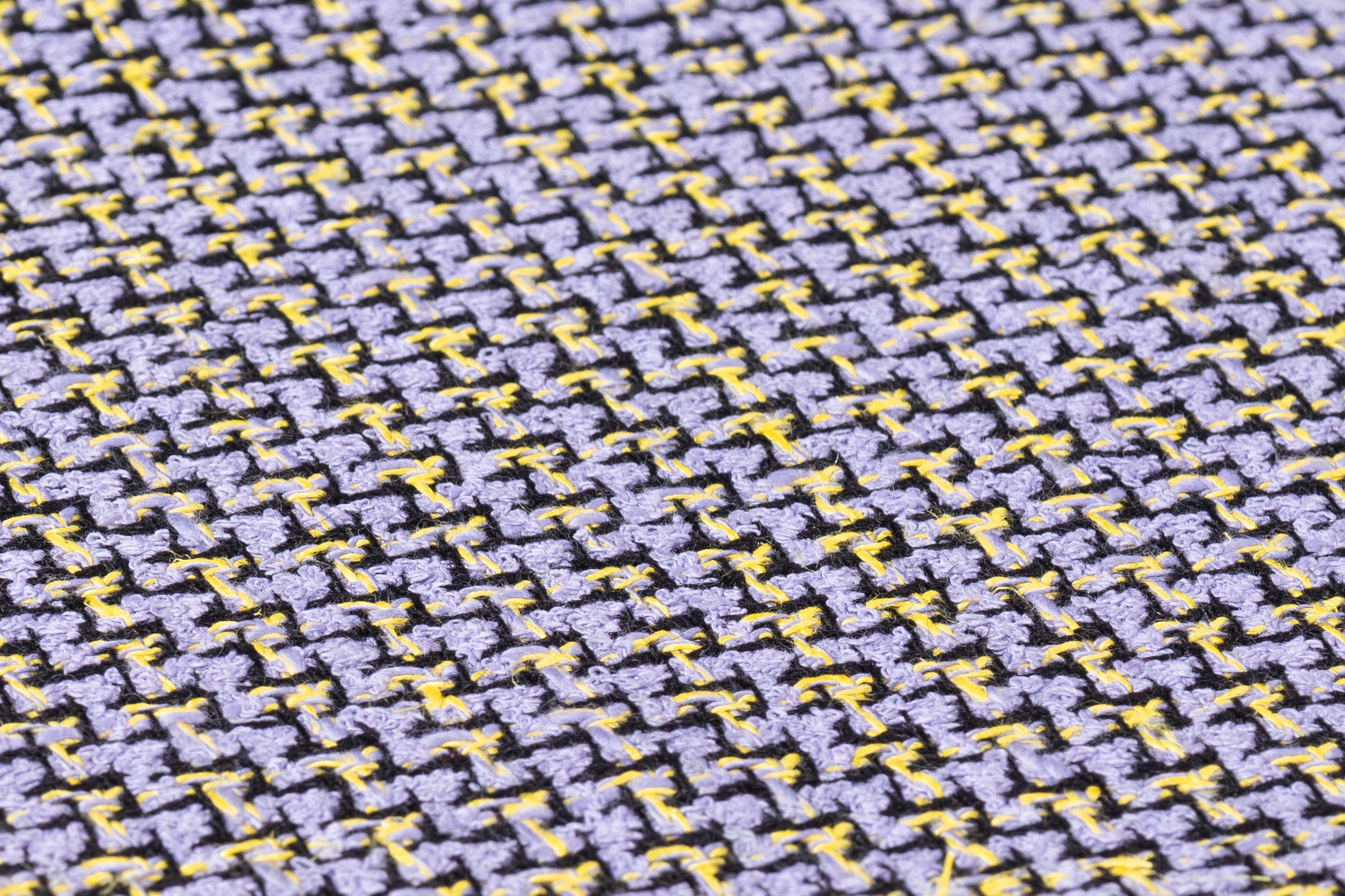 Italian Cotton Wool Blend Tweed - Lavender / Yellow / Black
