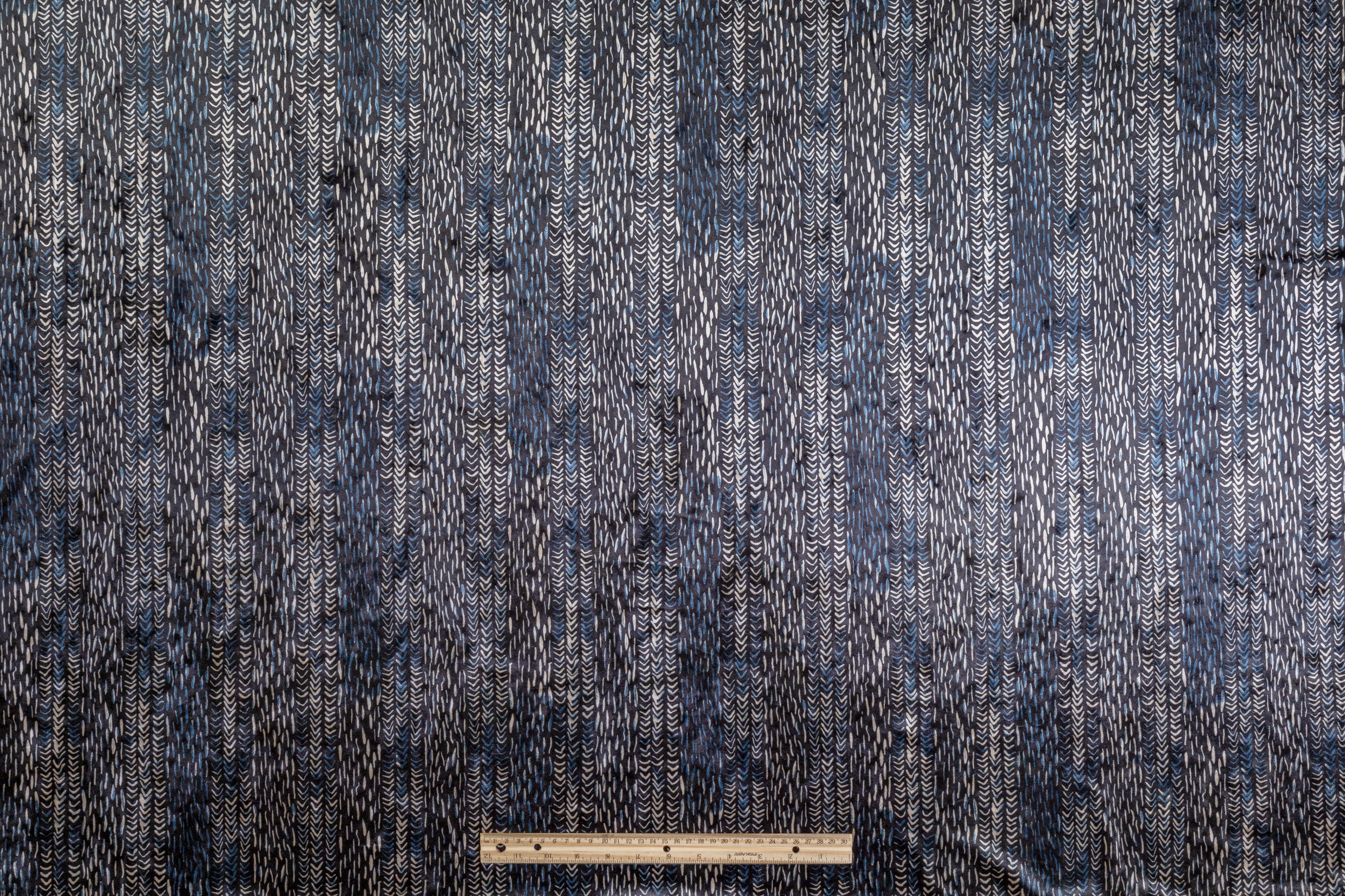 Printed Stretch Velvet - Blue