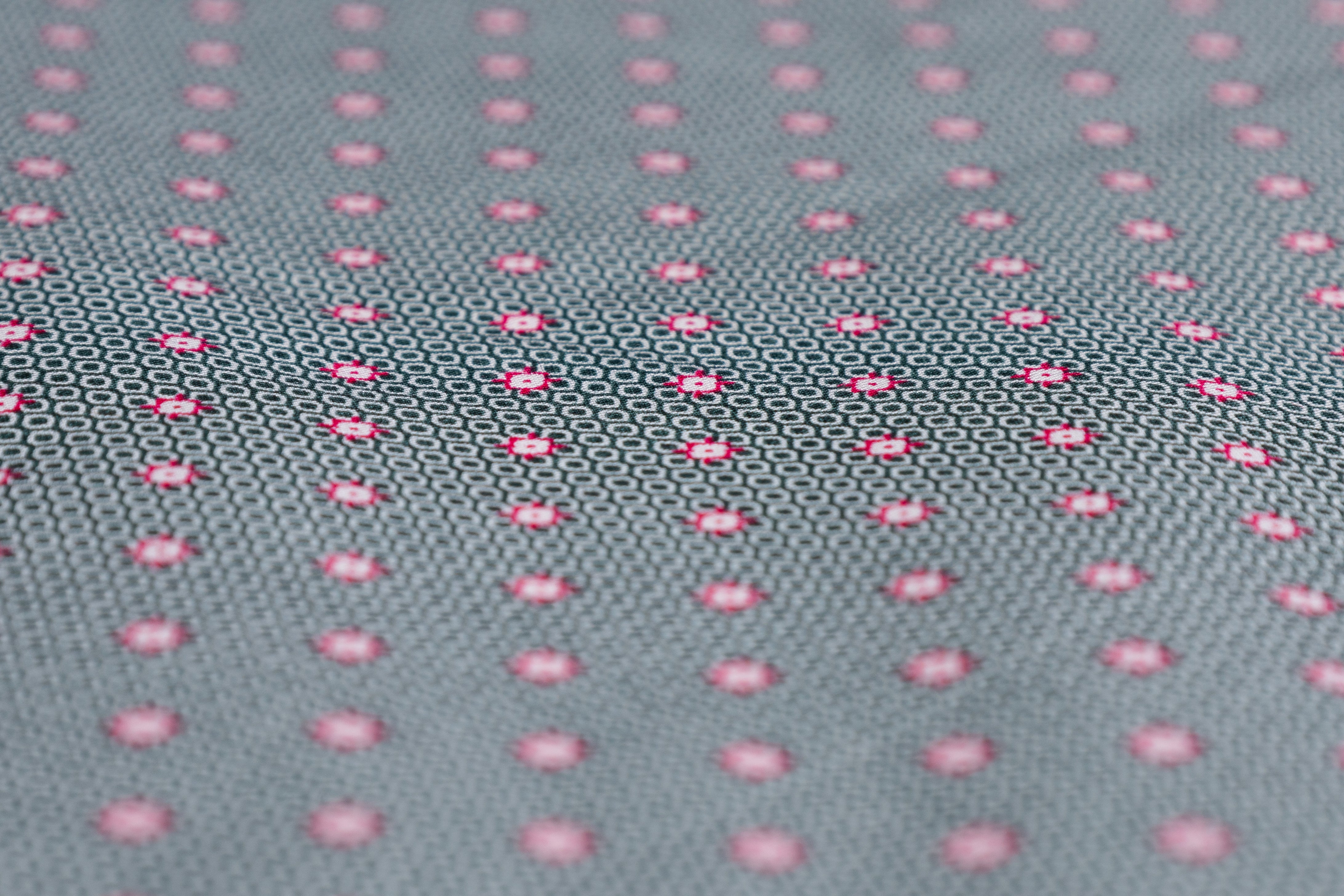 Printed Cotton Shirting - Green / Pink