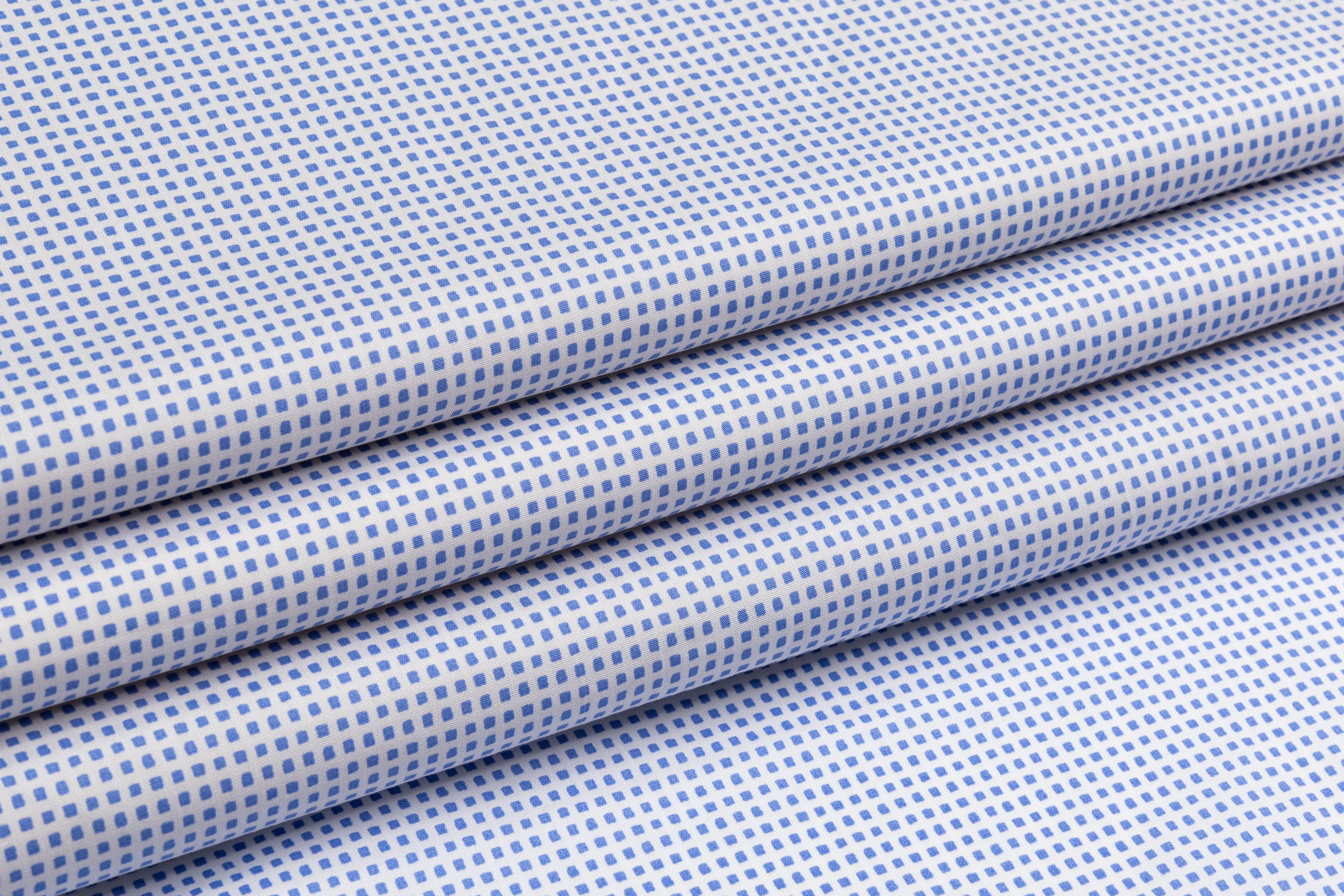 Checked Cotton Shirting - Blue / White