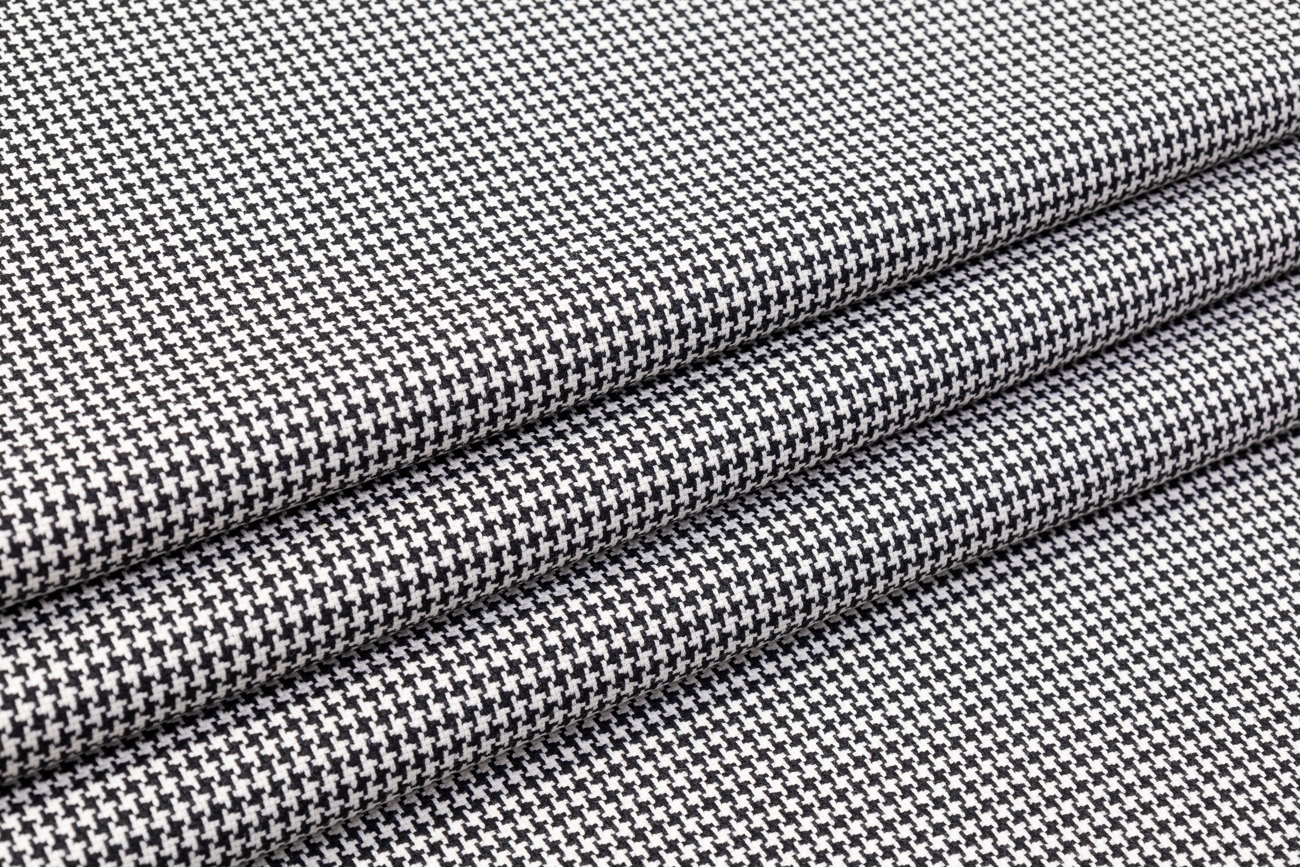 Houndstooth Australian Wool Suiting - Black / Off White