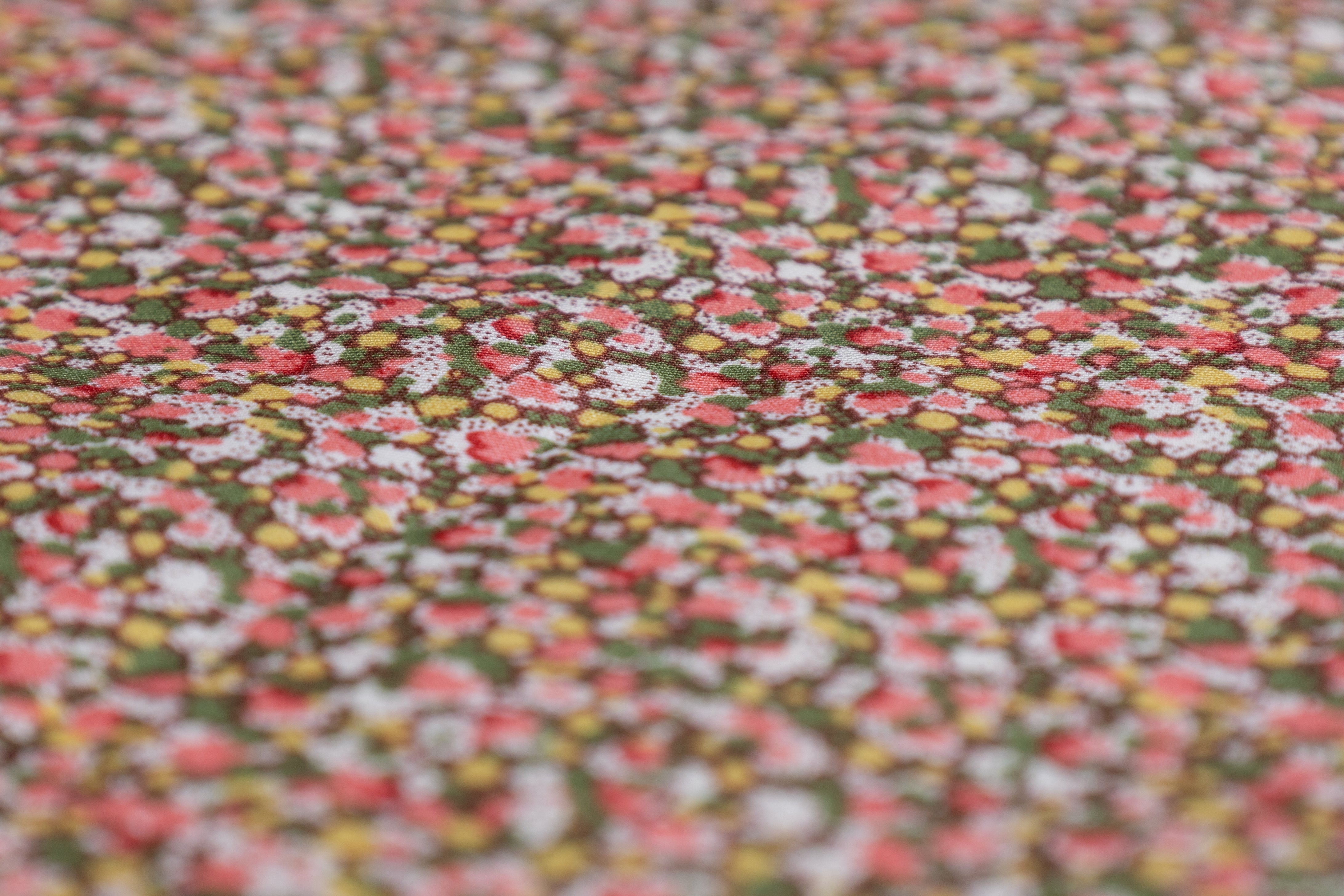 Ditsy Cotton - Pink / Green / Yellow