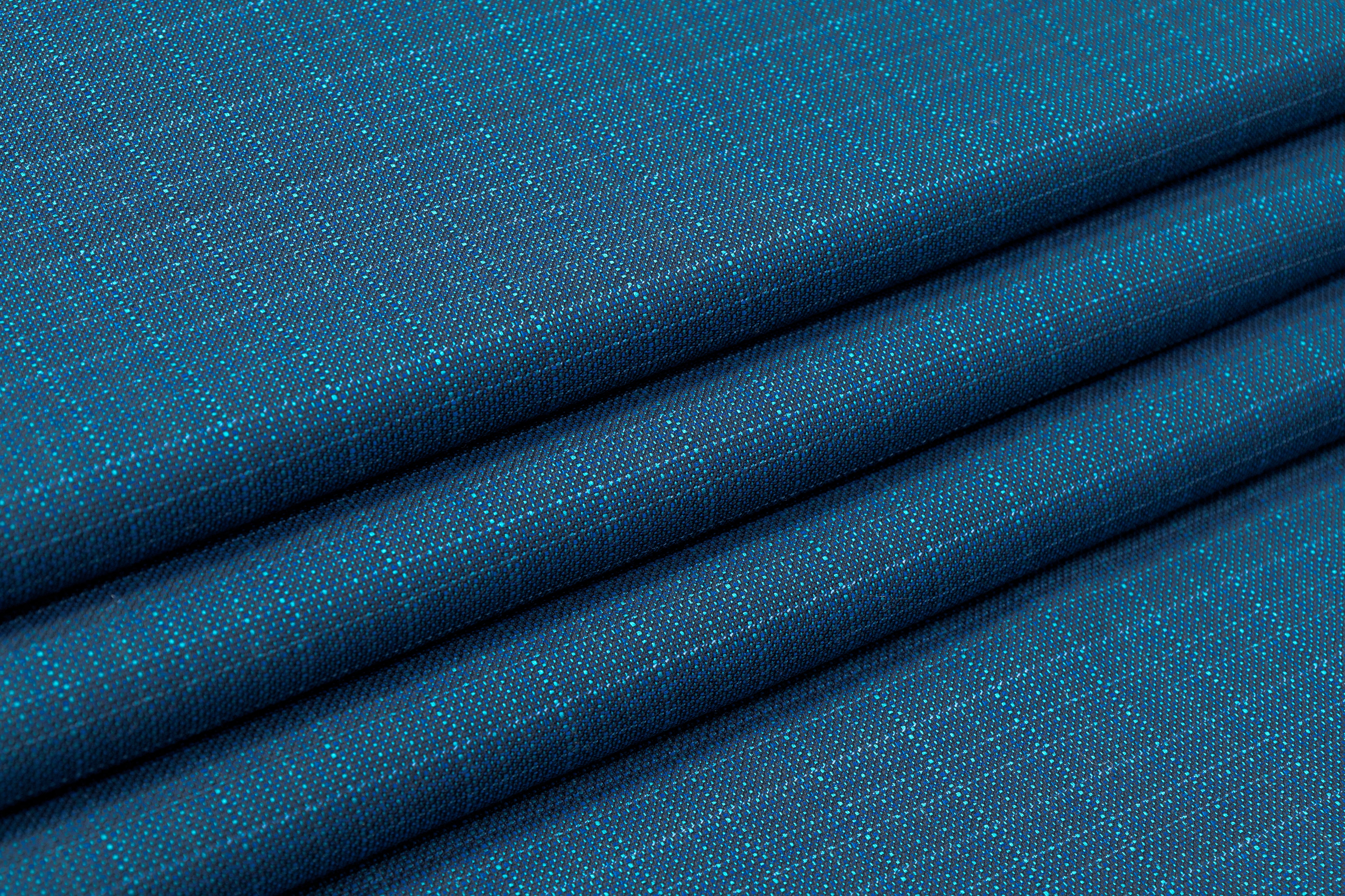 Textured Italian Wool Suiting - Blue