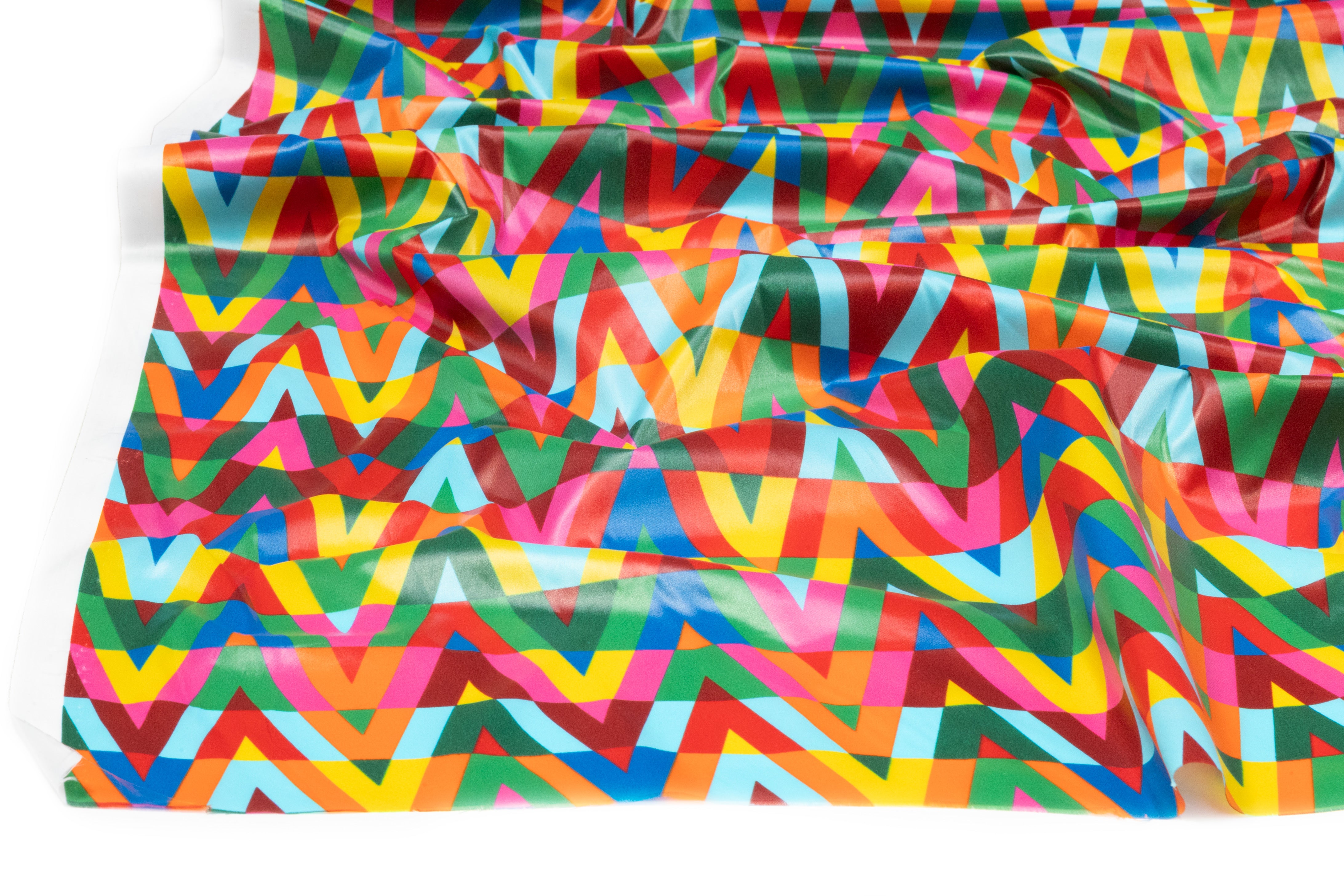 Chevron Italian Nylon Print - Multicolor