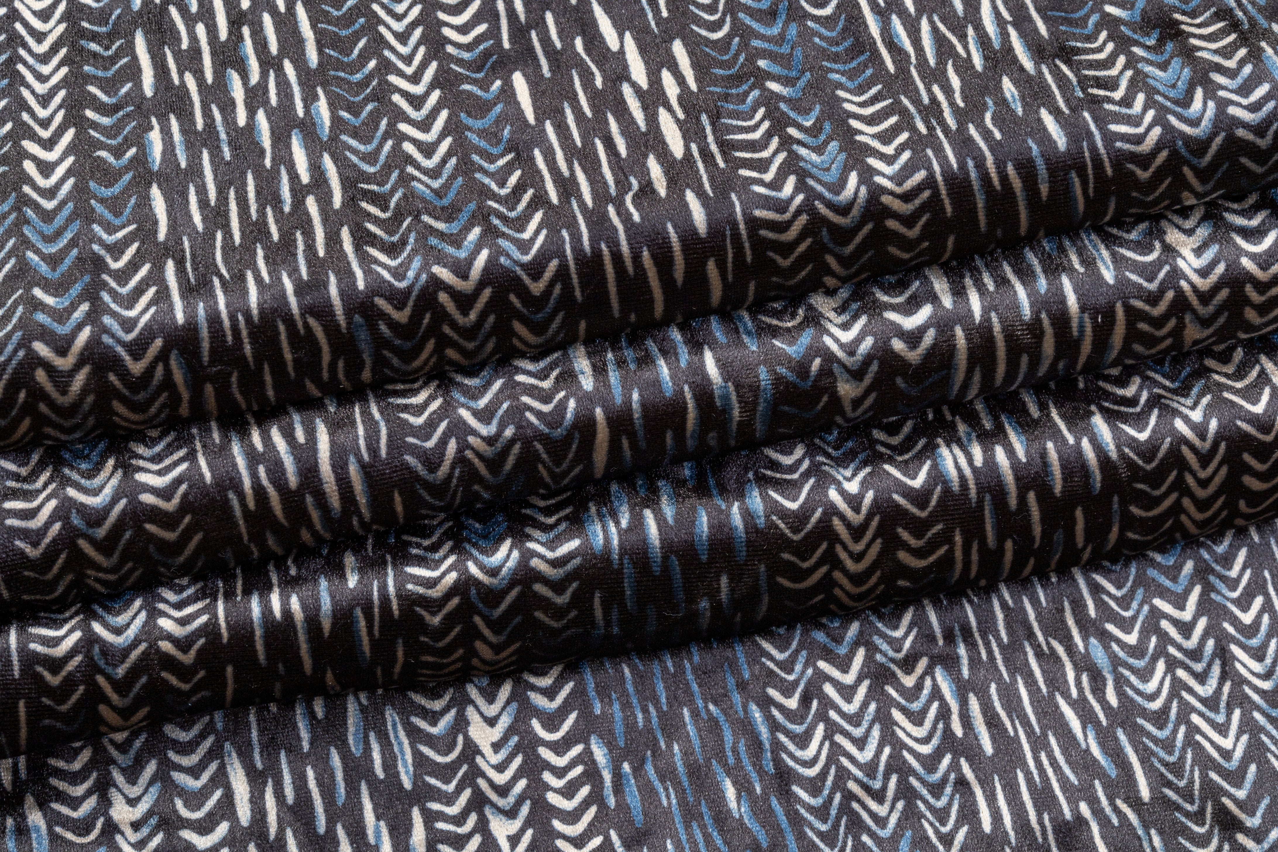 Printed Stretch Velvet - Blue