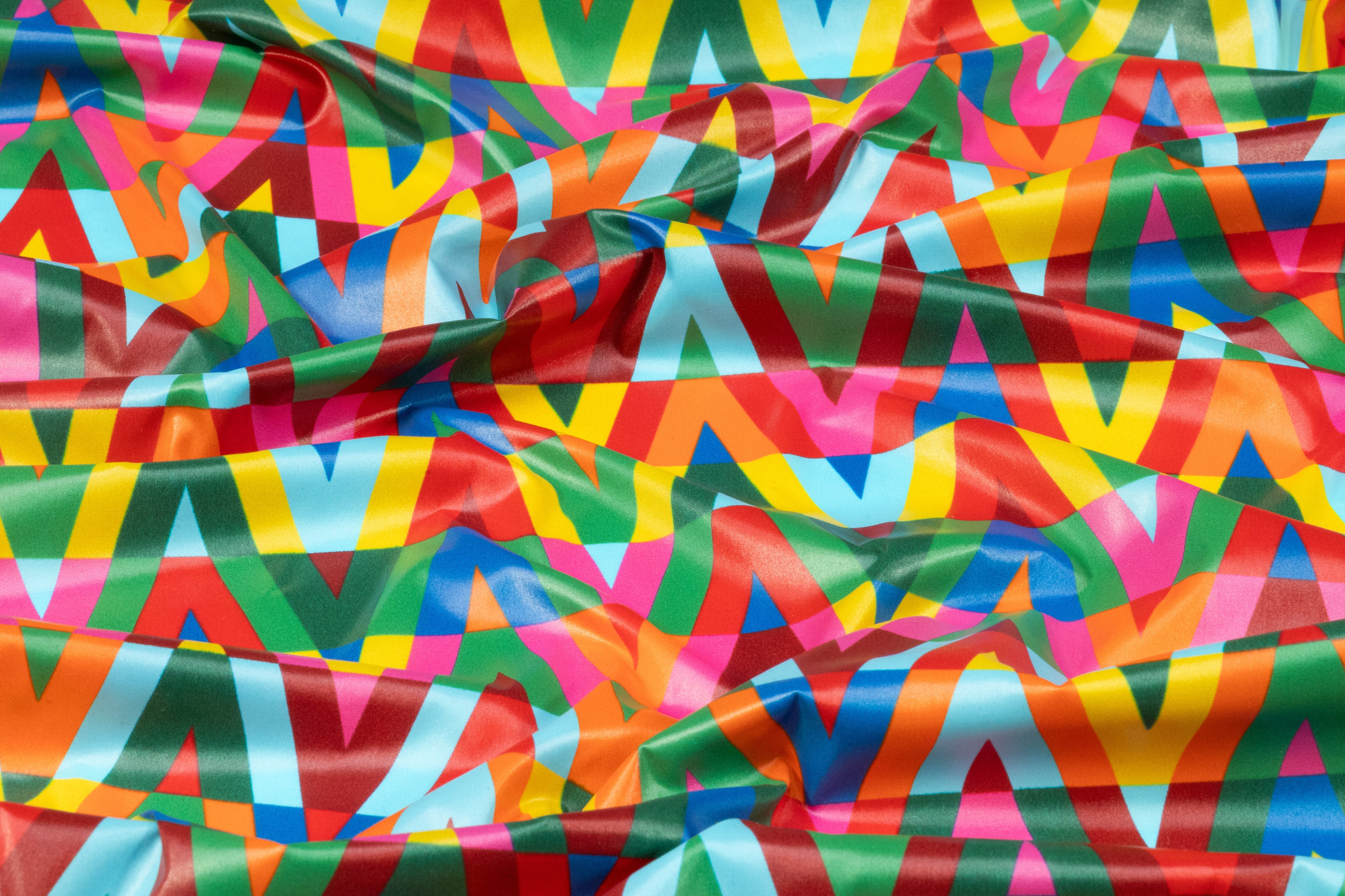Chevron Italian Nylon Print - Multicolor