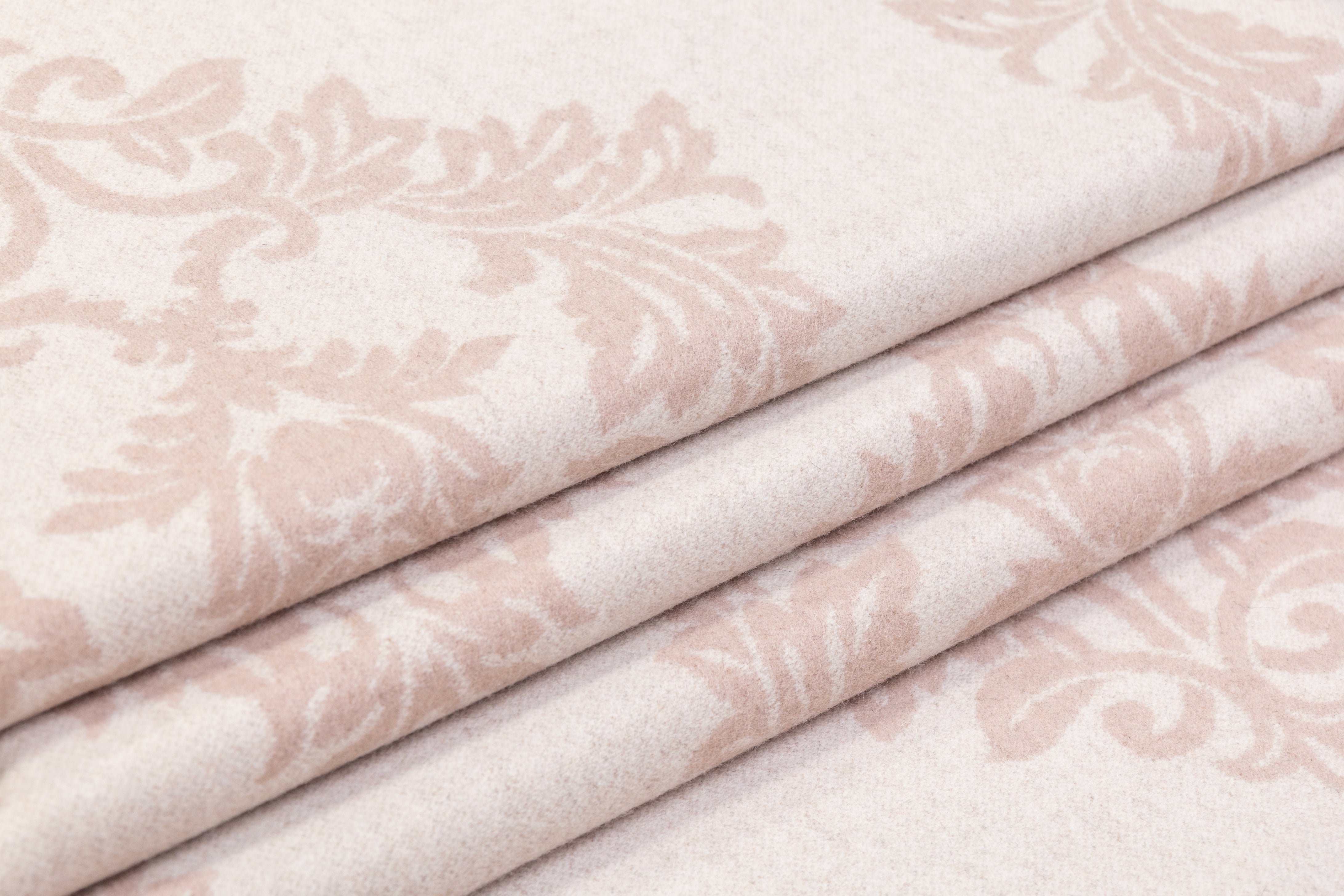 Double Faced Italian Damask Wool Coating - Beige
