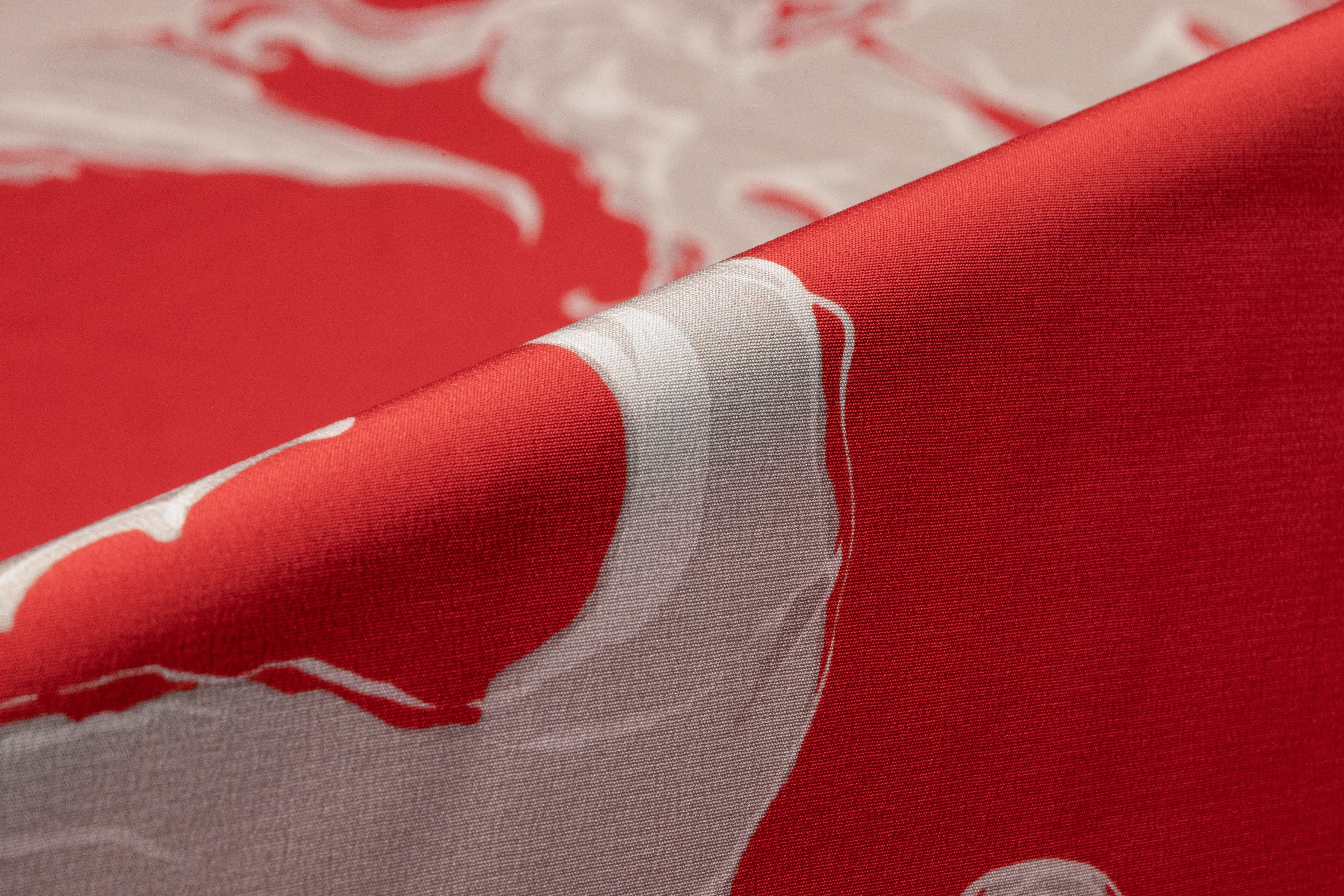 Mermaid Italian Silk Crepe de Chine - Red / Gray