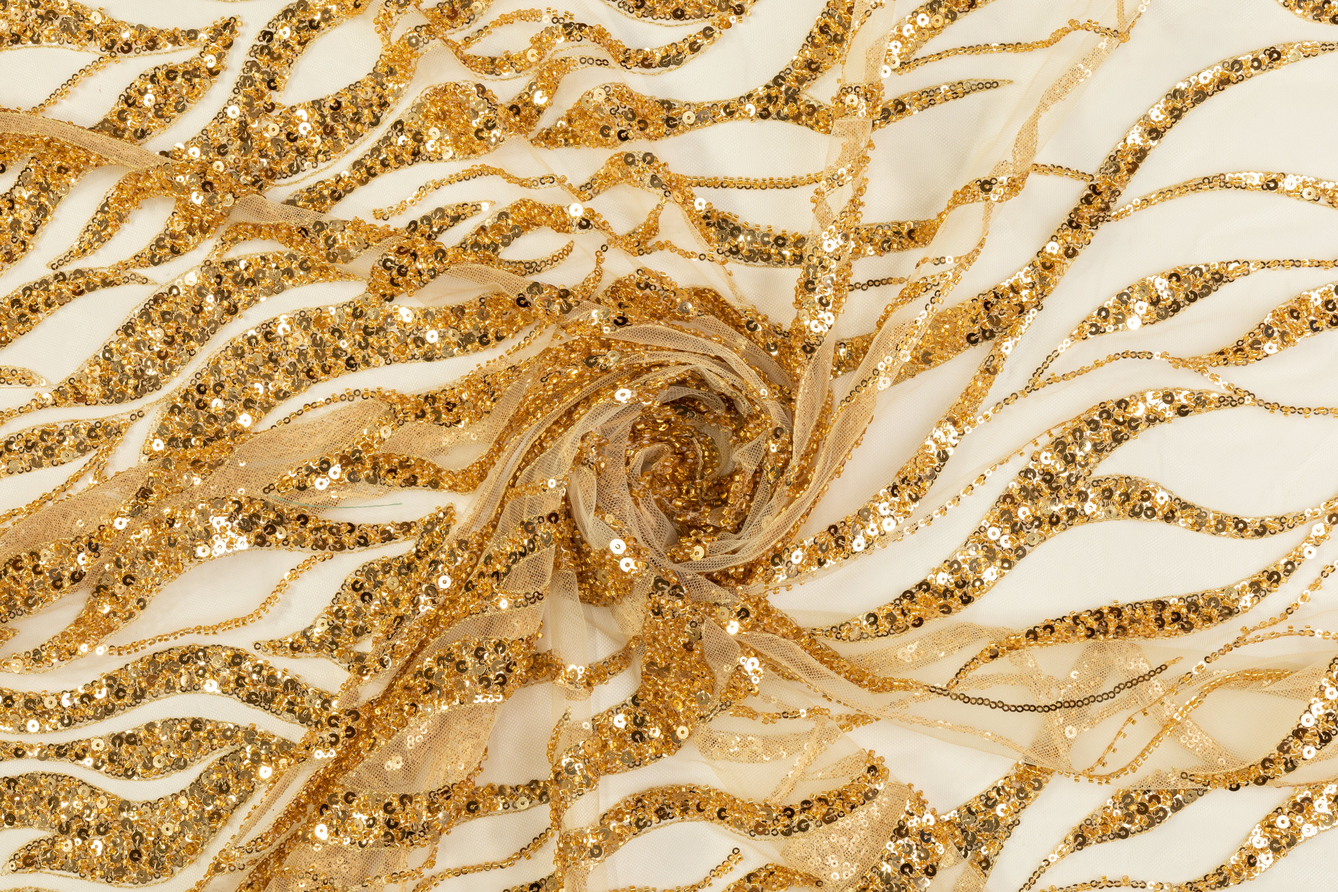 Beaded and Sequined Tulle - Gold