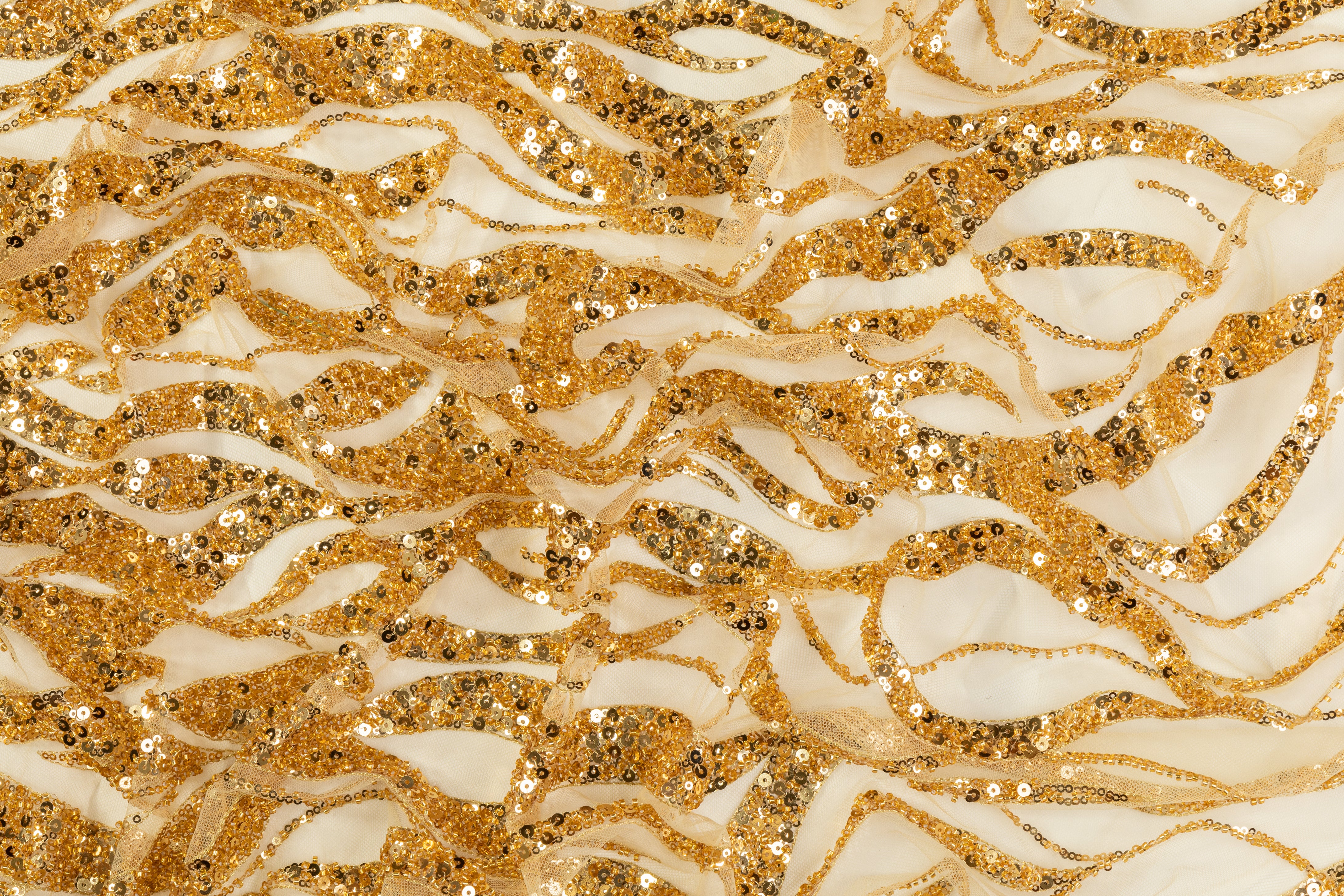 Beaded and Sequined Tulle - Gold