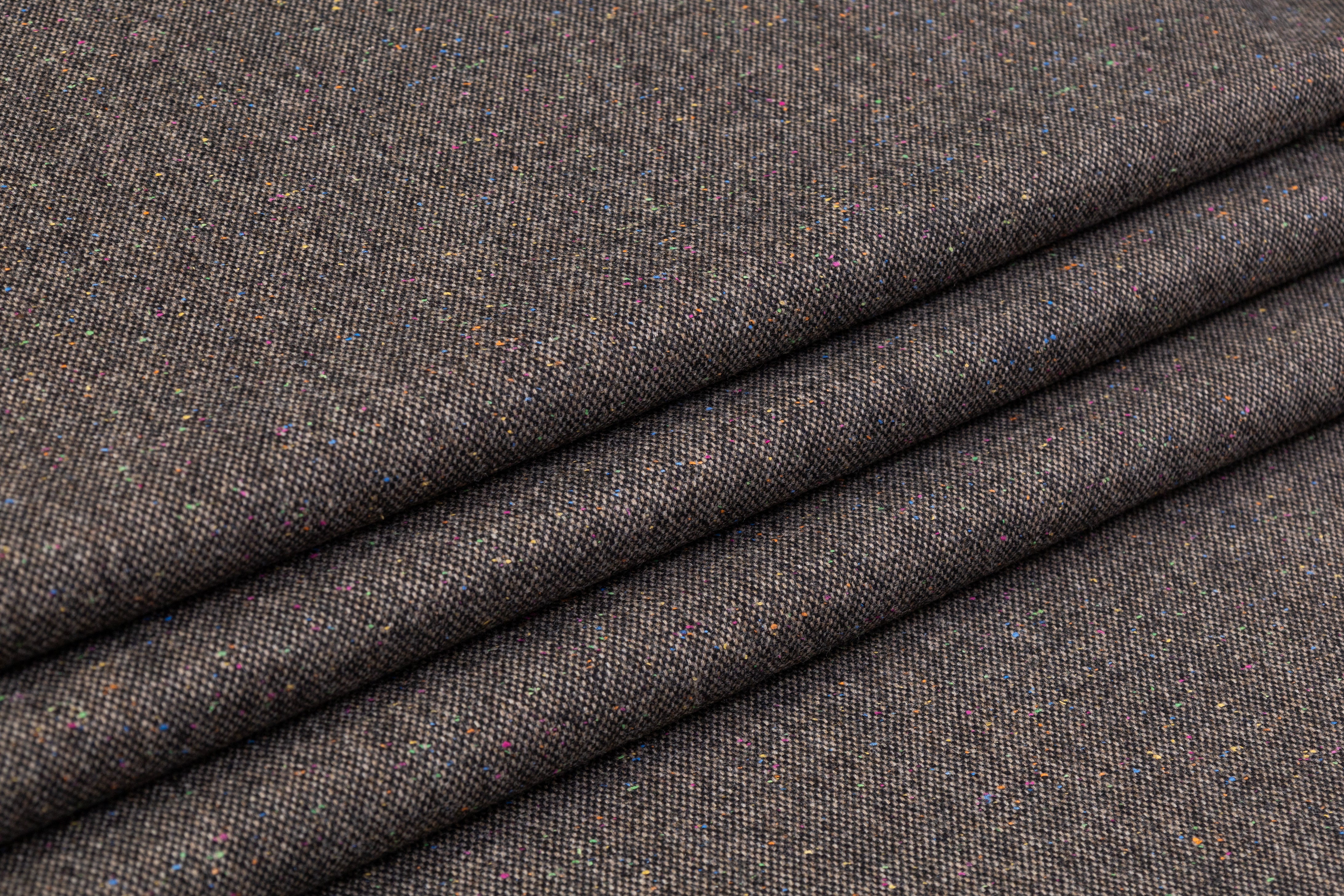 Tollegno - Fused Italian Wool Blend Tweed - Taupe / Multicolor