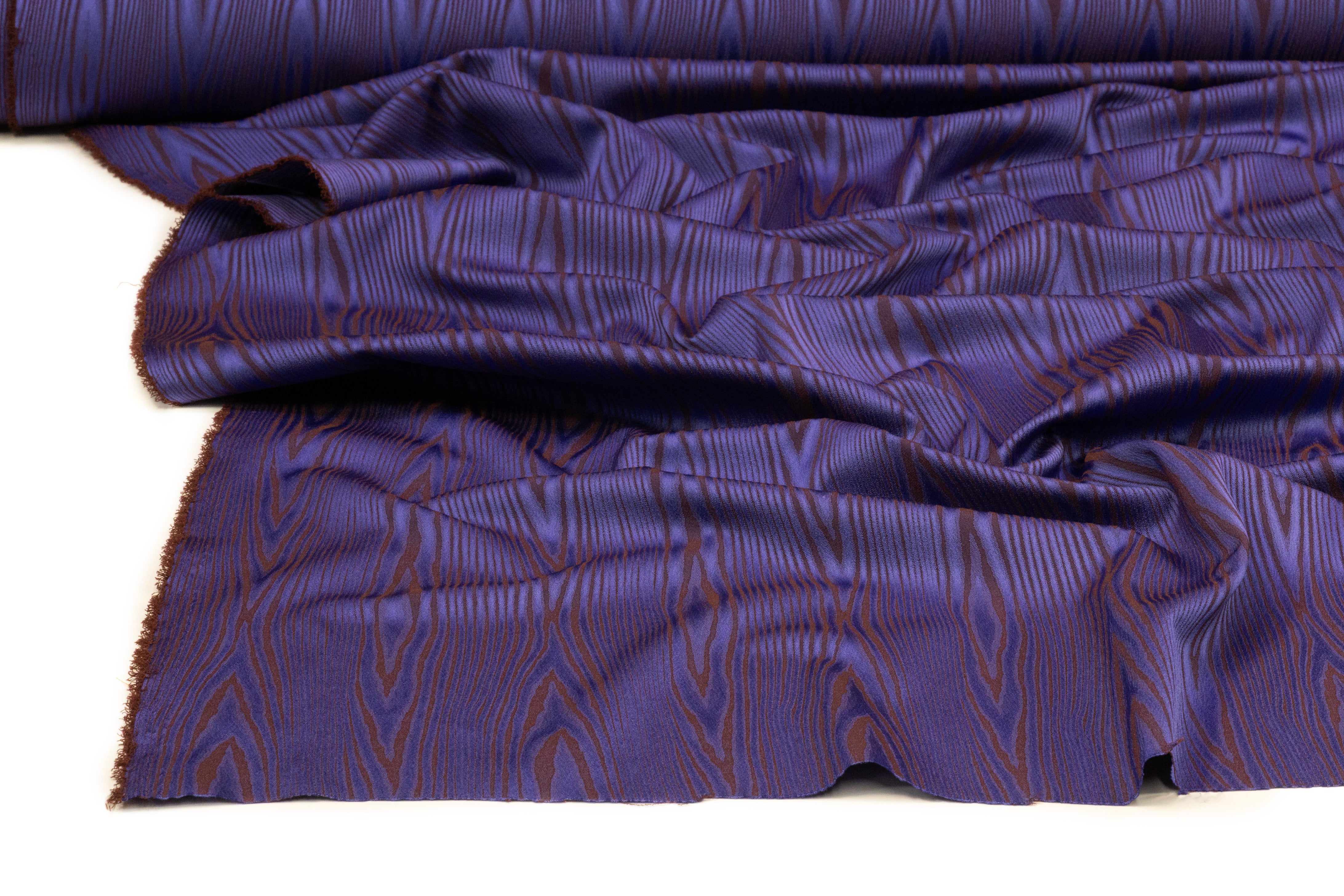 Moiré Italian Jacquard - Violet Blue / Crater Brown
