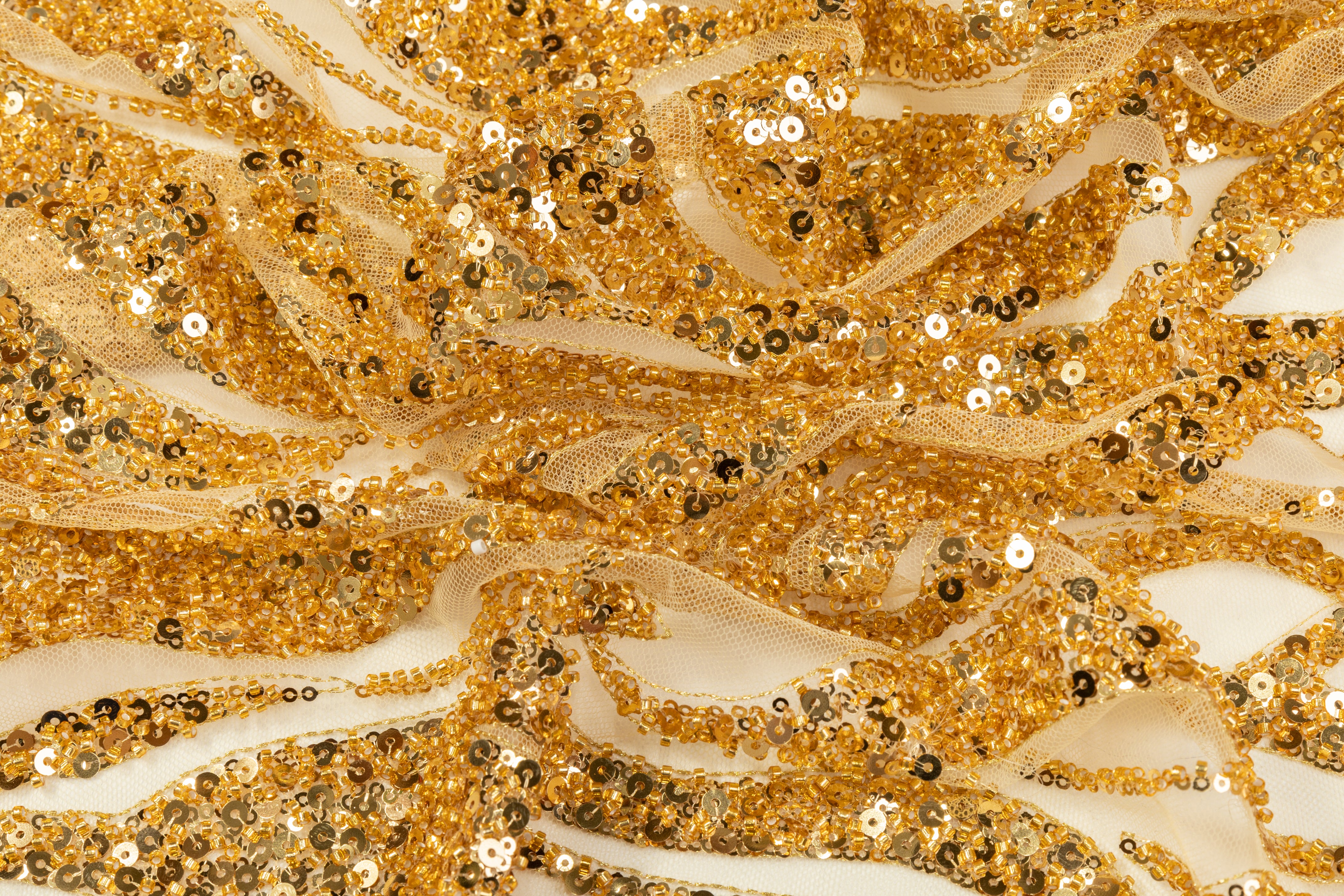 Beaded and Sequined Tulle - Gold