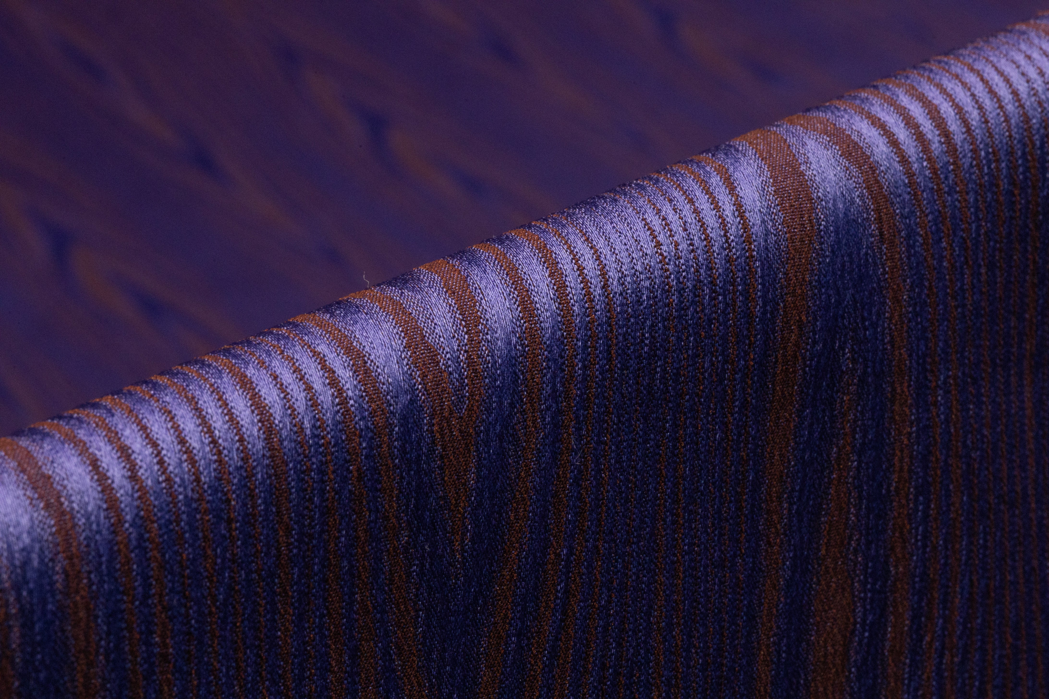 Moiré Italian Jacquard - Violet Blue / Crater Brown